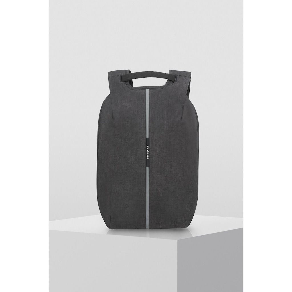 Samsonite Laptoprucksack »Securipak, black steel«, Reflektoren