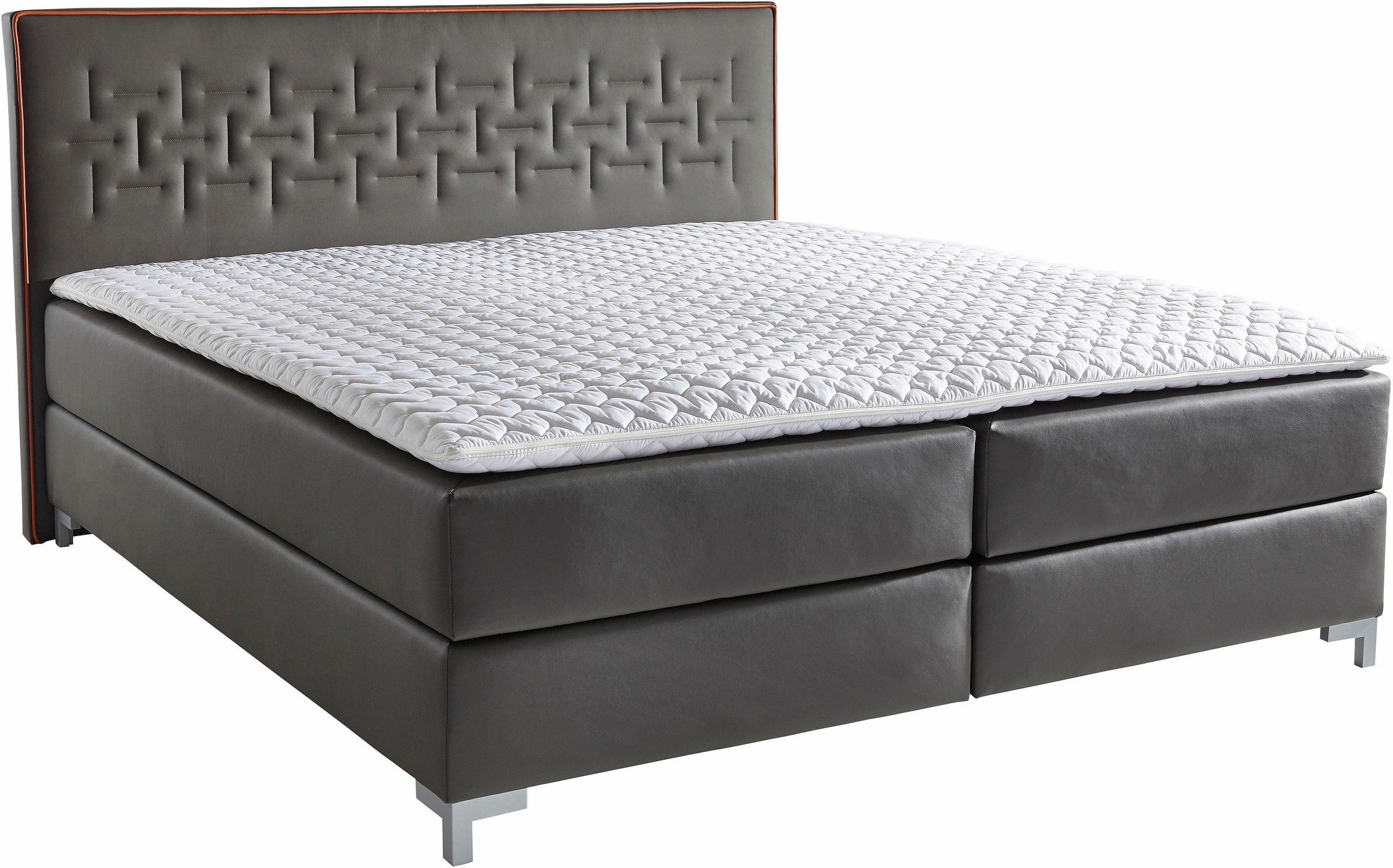 INOSIGN Boxspringbett »Coos«, mit besonderer Steppung im Kopfteil, 3 Matratzenarten, 2 Härtegrade
