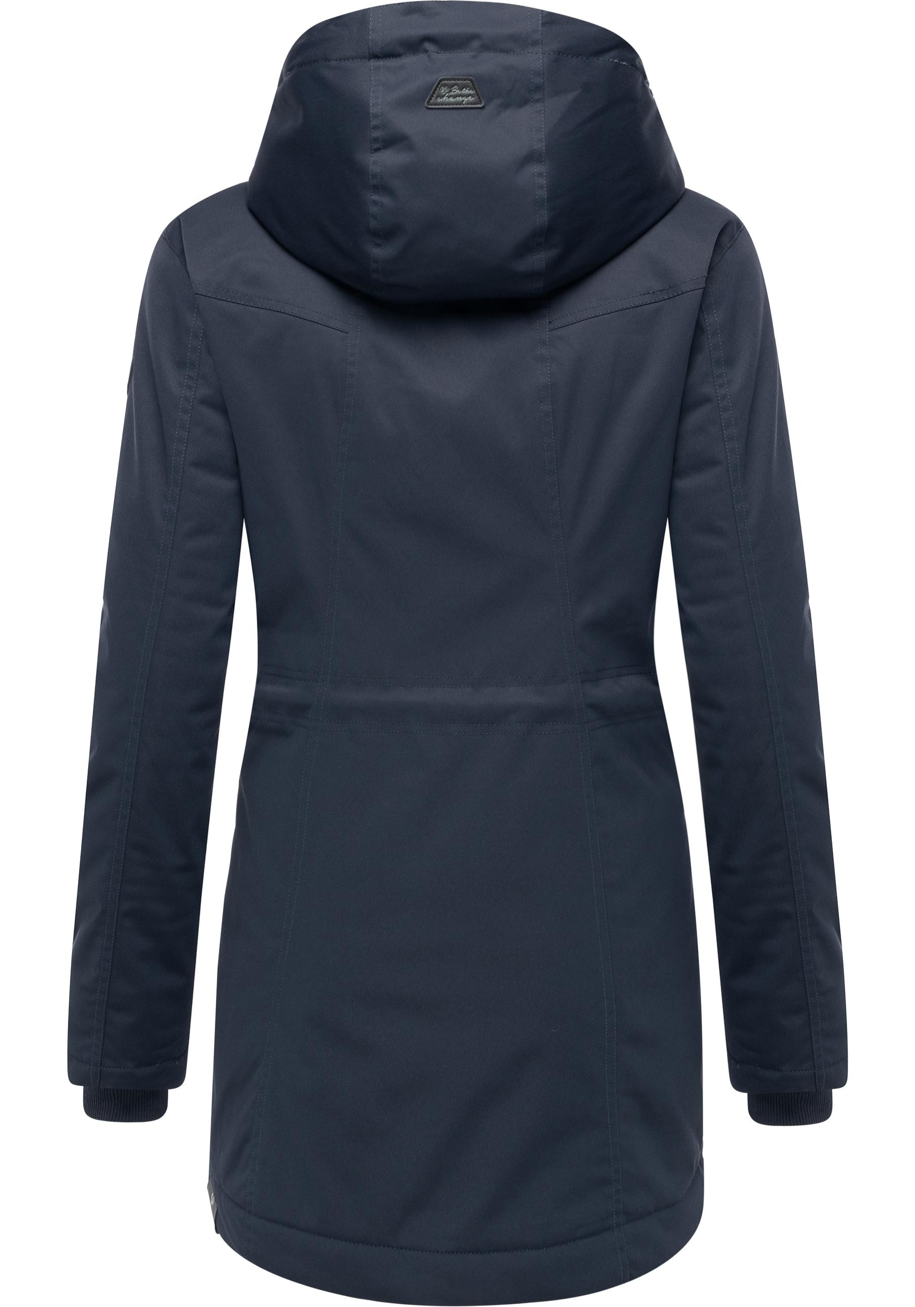Ragwear Kurzmantel »Ellsa YOUMODO«, Winterparka mit auffälligen Taillenzugkordeln und Kapuze