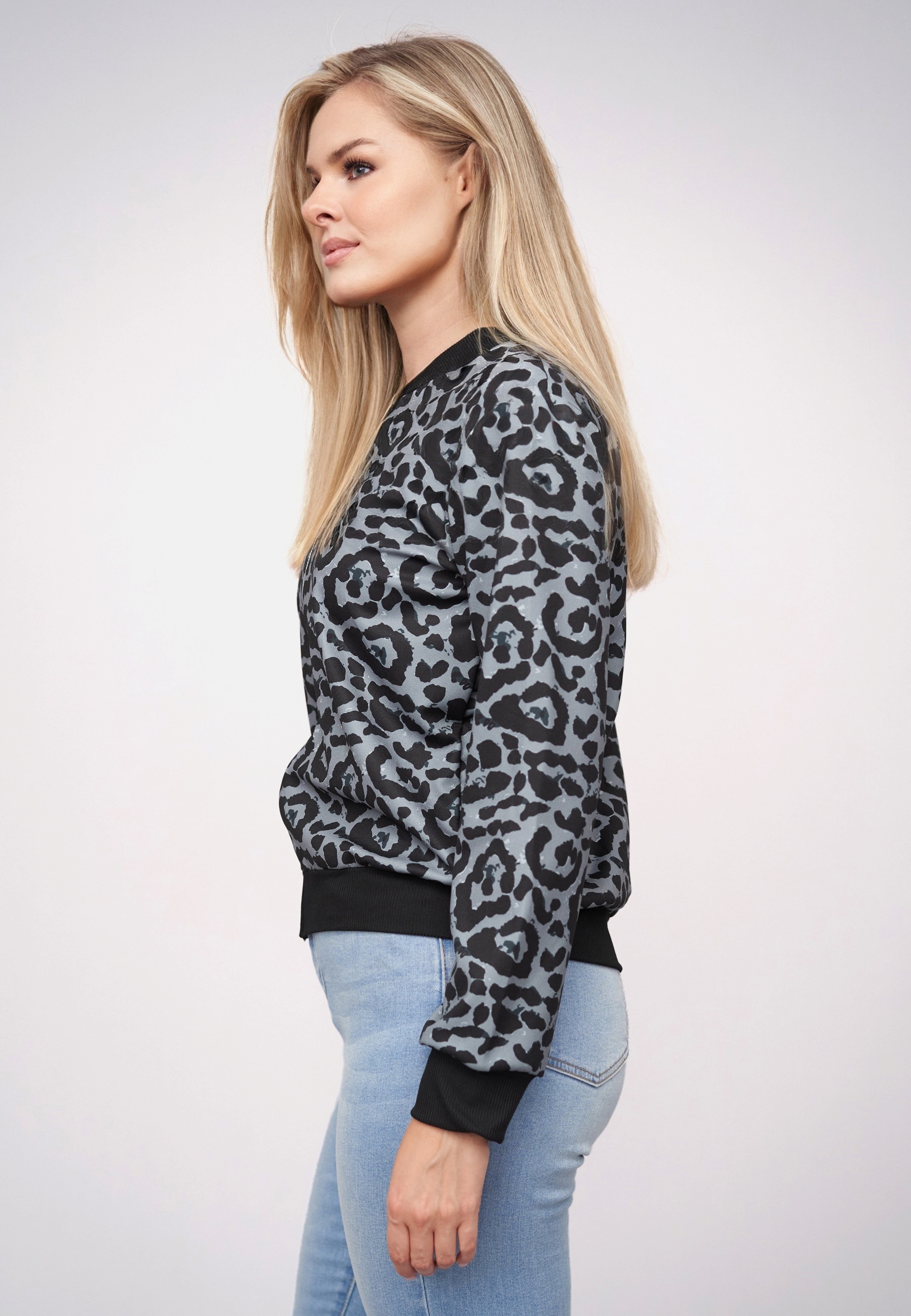 CLOUD 5IVE Bomberjacke »CLOUD 5IVE Blouson Bomber-Jacket with leo print« 1 Stk. tlg. ohne Kapuze