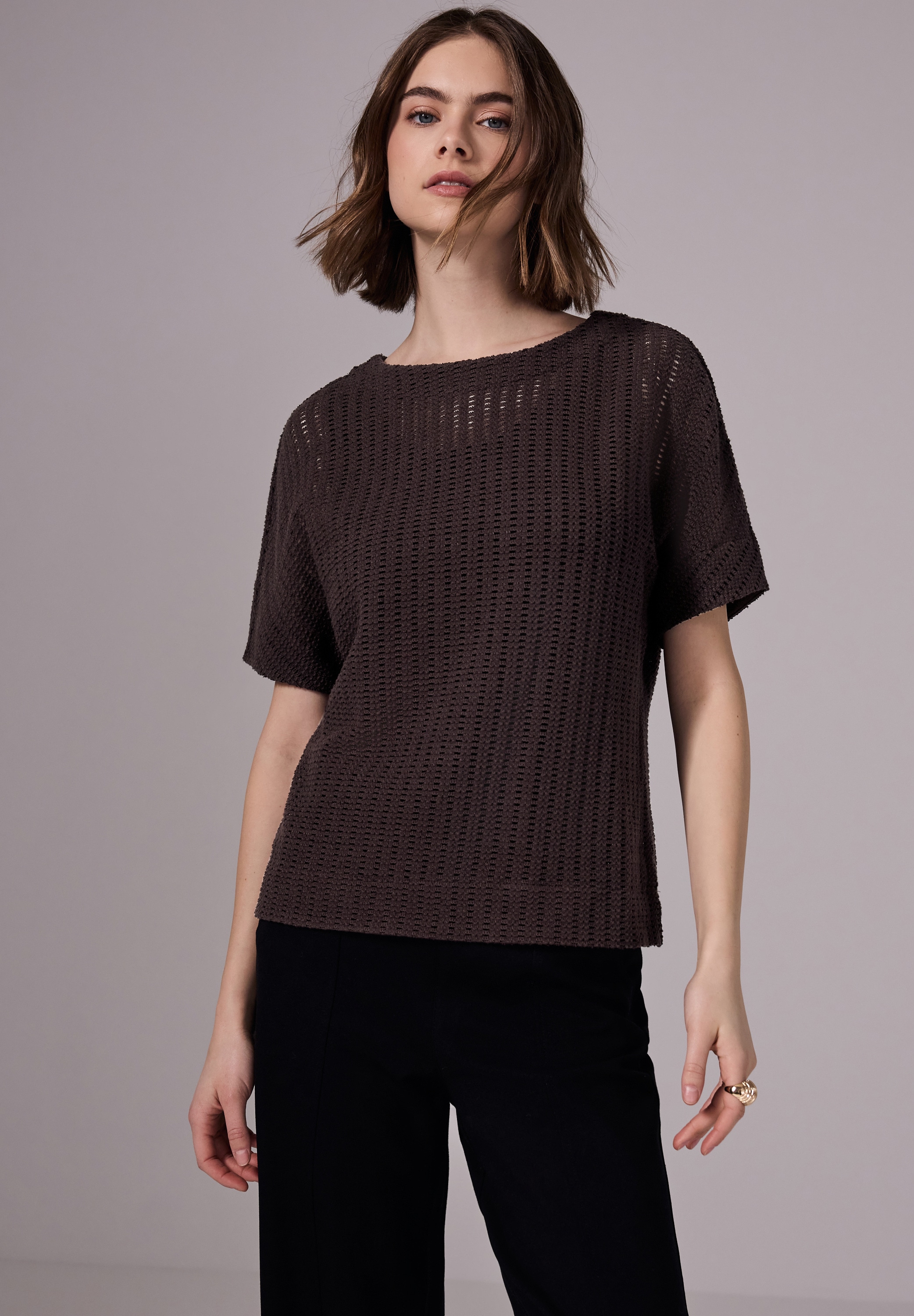 STREET ONE STUDIO T-Shirt aus Baumwolle mit Stretchante