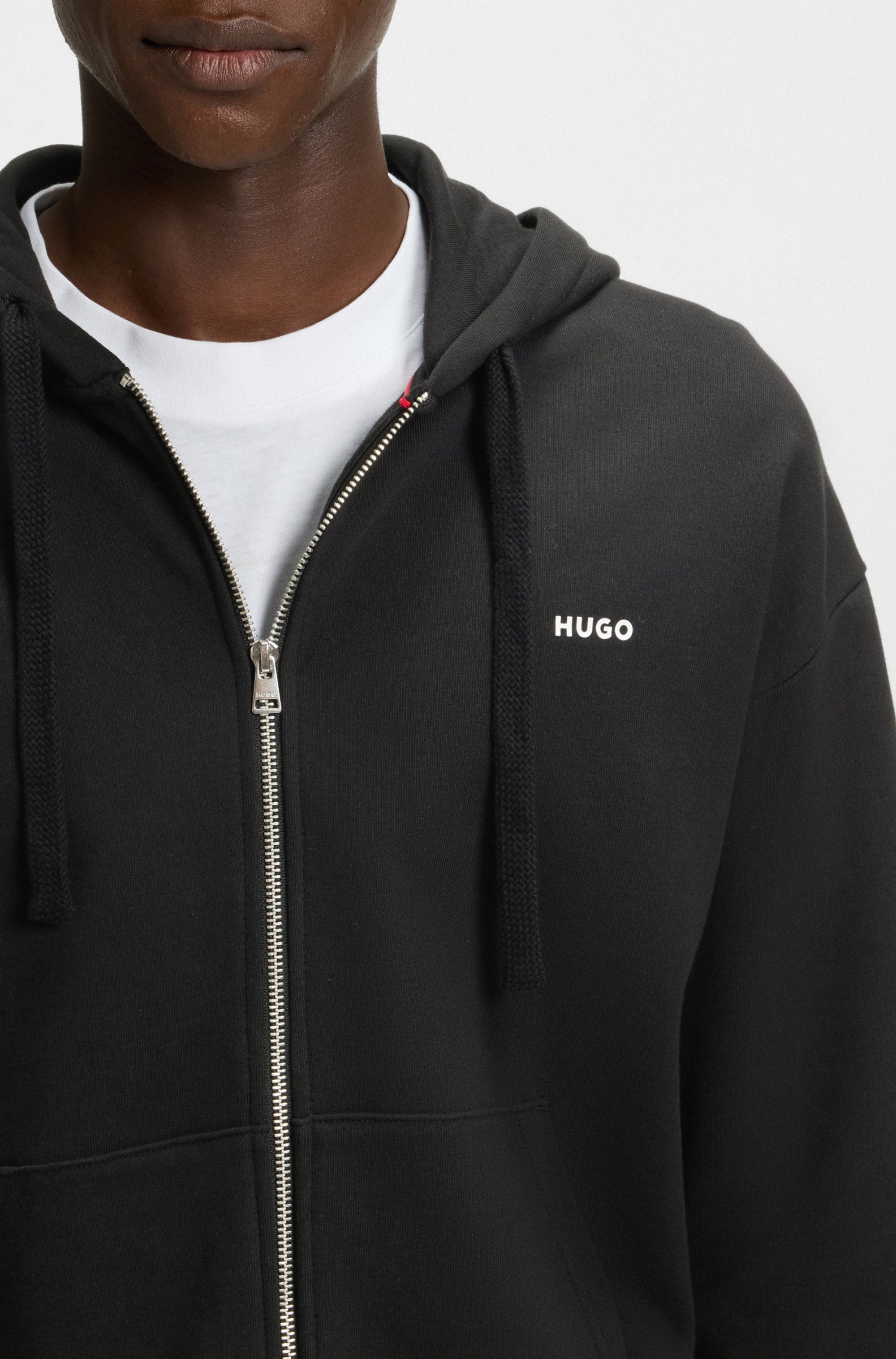 HUGO Kapuzensweatjacke Relaxed Fit, Kapuze, Taschen günstig online kaufen