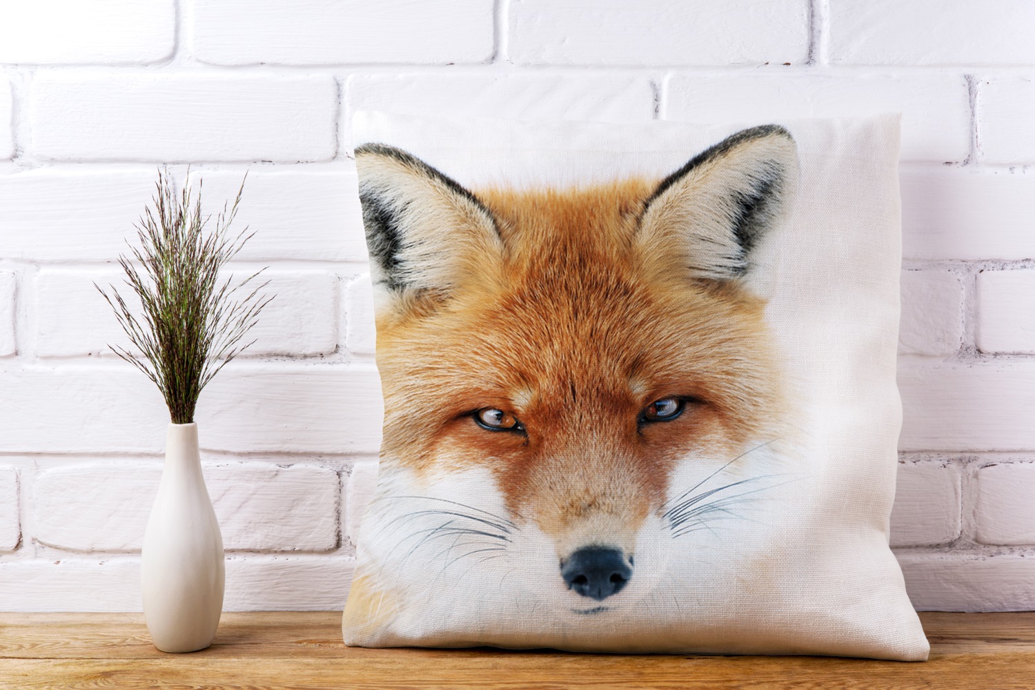 queence Dekokissen »Joleen«, Kissenhülle,Fuchskopf,Fuchs,Tiermotiv,Waldtier,Gezeichnet,Naturmotiv