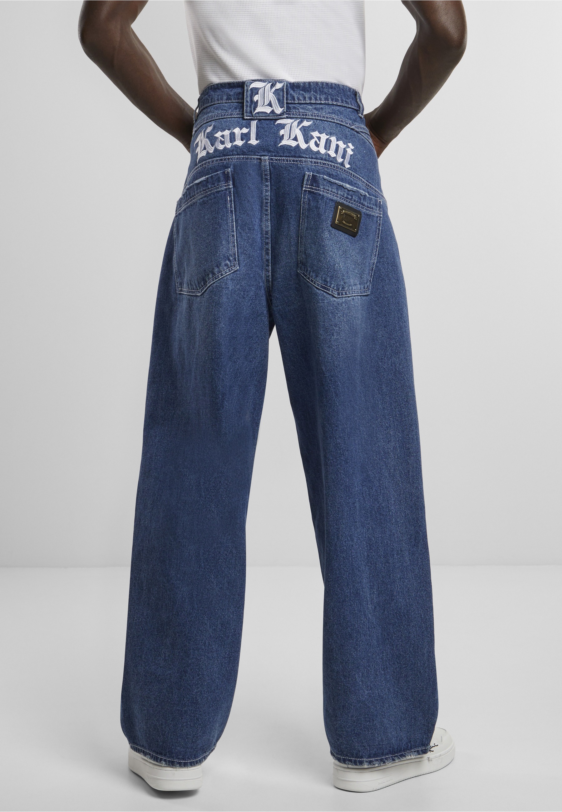 Karl Kani Bequeme Jeans »Karl Kani Herren Karl Kani Metal Plate Baggy Five Pocket Denim«