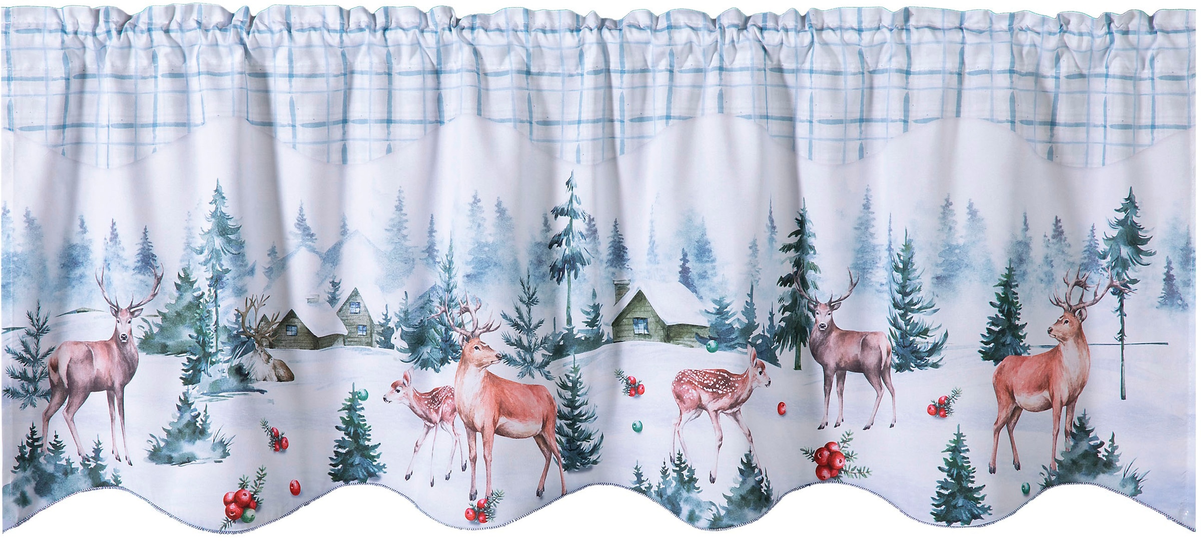 Weckbrodt Scheibengardine "Hayo" Stangendurchzug 1 Stk. tlg. Microsatin, bl günstig online kaufen