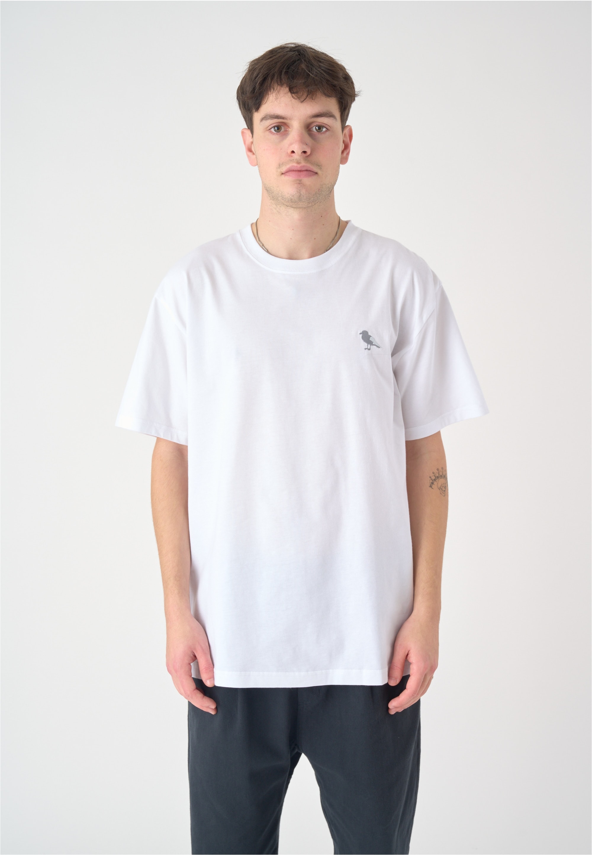 Cleptomanicx T-Shirt »Embroidery Gull Mono«, mit lockerem Schnitt