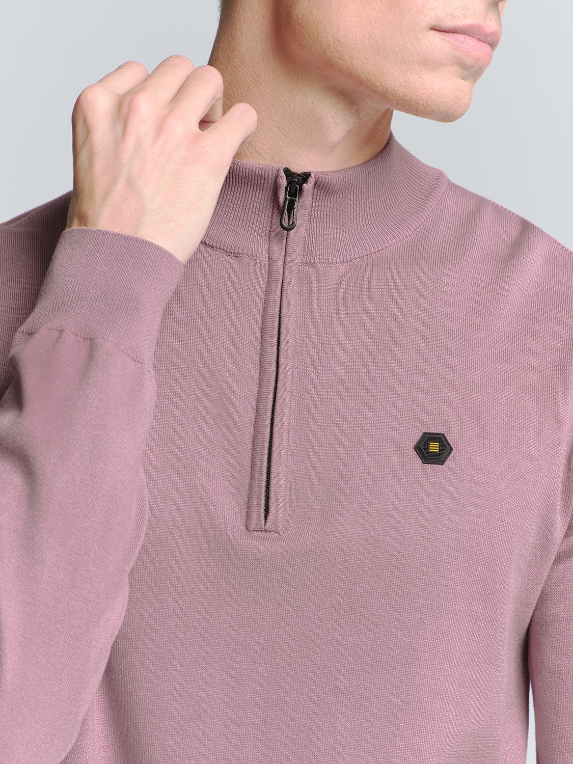 NO EXCESS Rundhalspullover »No Excess Sweatshirt mit halbem Reißverschluss«