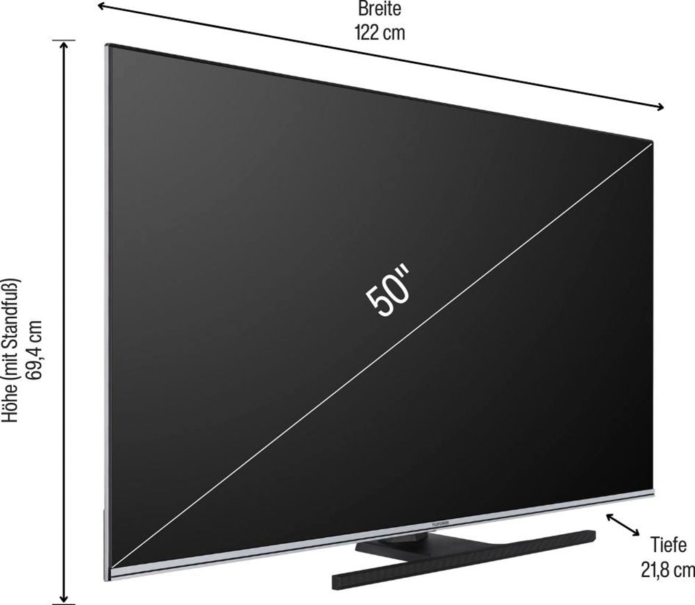 Telefunken QLED-Fernseher »D50Q701X2CW«, 126 cm/50 Zoll, 4K Ultra HD, Android  TV-Smart-TV | BAUR
