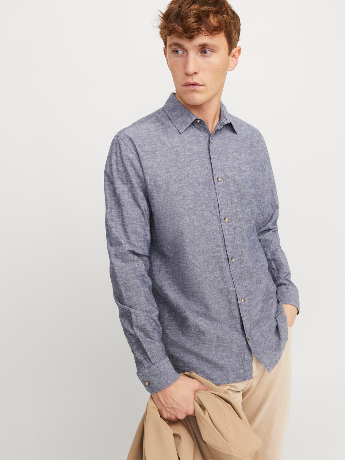 Jack & Jones Langarmhemd "JJESUMMER LINEN BLEND SHIRT LS SN" günstig online kaufen