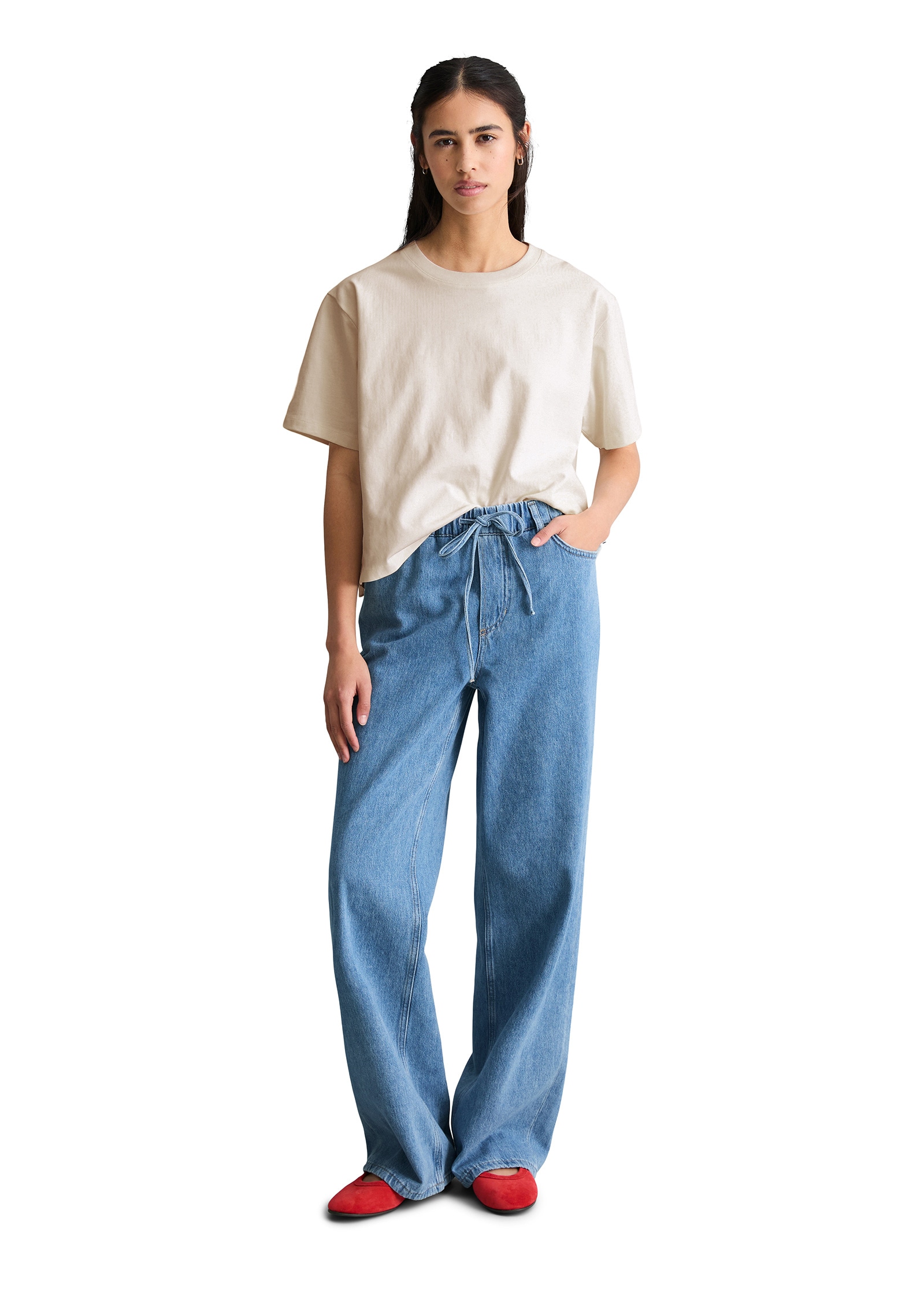 Marc O'Polo DENIM T-Shirt »aus Material-Mix«