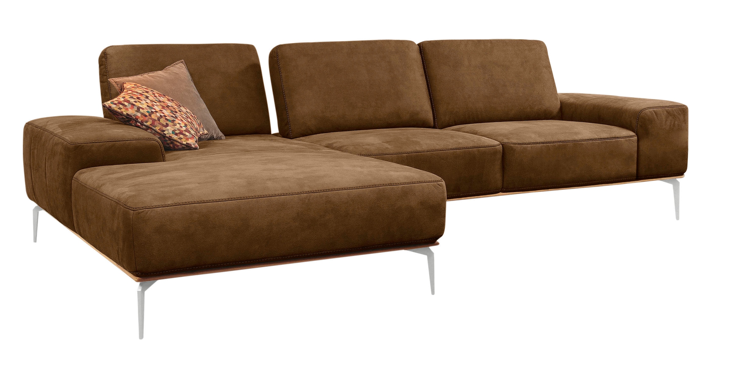 W.SCHILLIG Ecksofa "run", mit elegantem Holzsockel, Füße in Chrom glänzend, günstig online kaufen