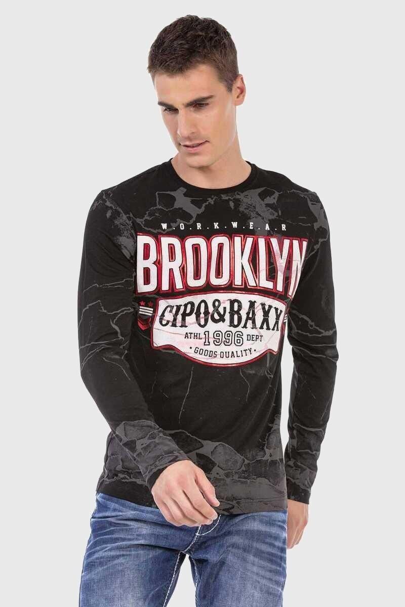 Cipo & Baxx T-Shirt »Sweatshirts«, mit Print und Allover-Muster