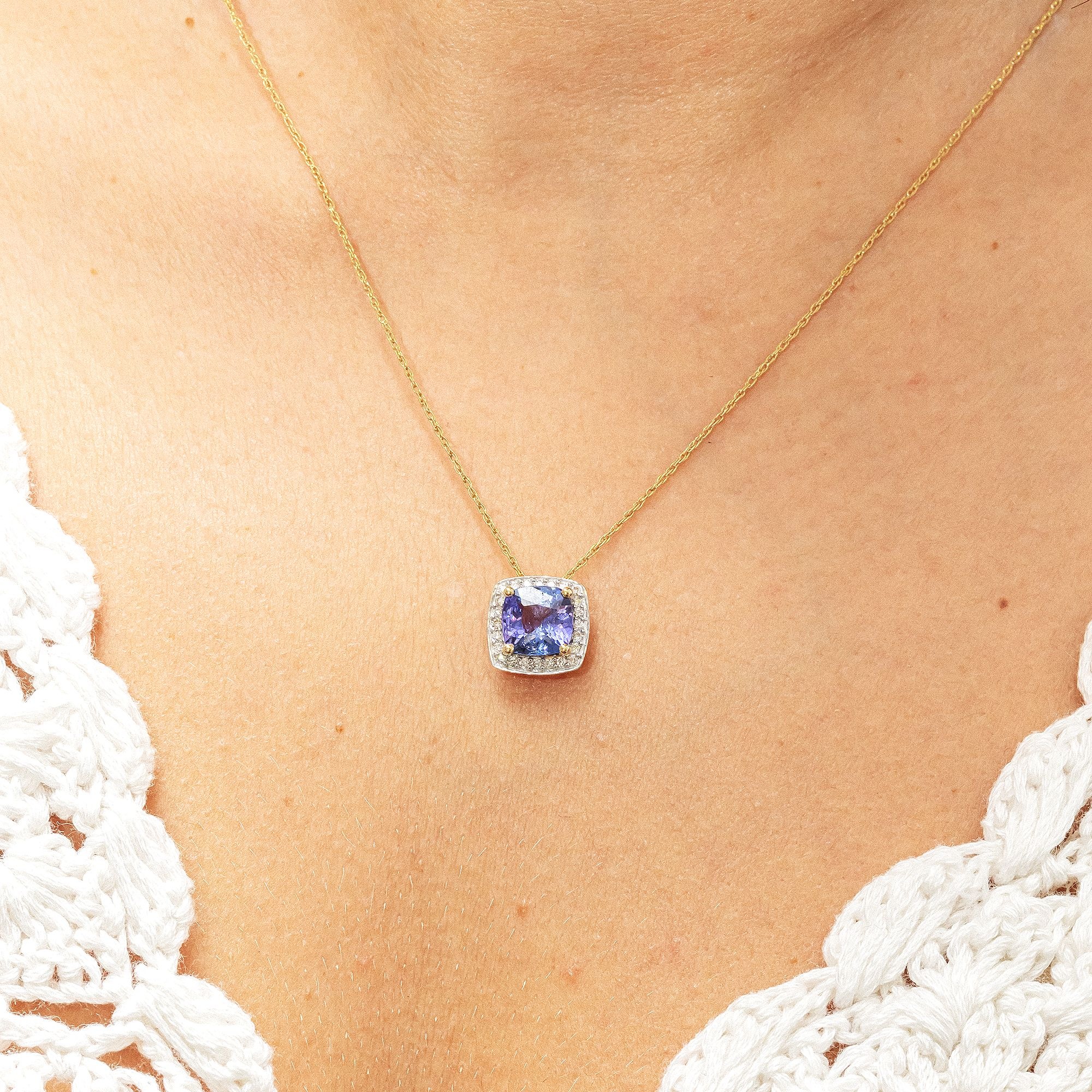 Vivance Kette mit Anhänger »585/- Gelbgold bicolor mit Tansanit und Brillanten«