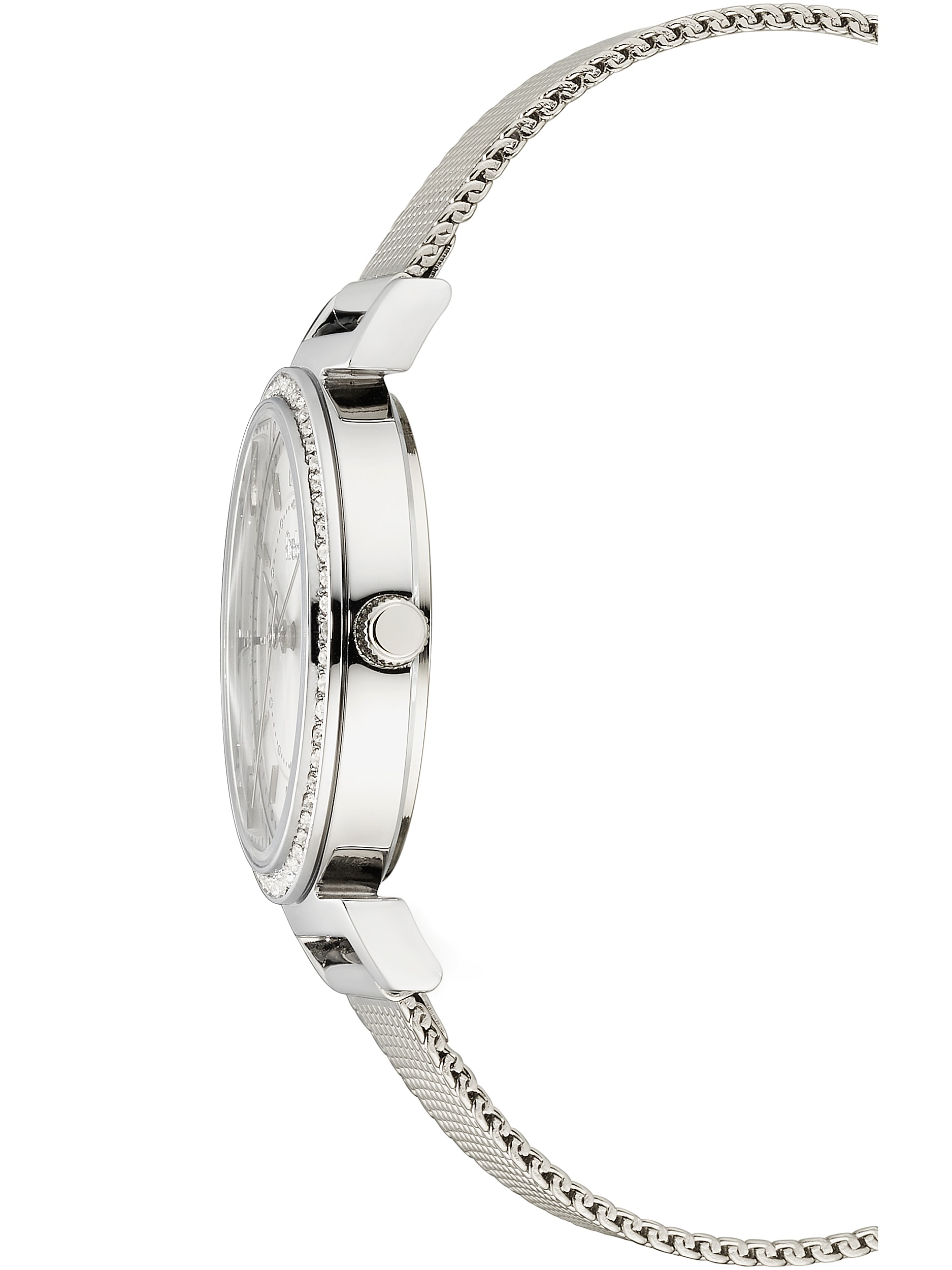 Firetti Quarzuhr »Elegance« Armbanduhr, Damenuhr, Edelstahlarmband, analog, Swarovski-Kristalle