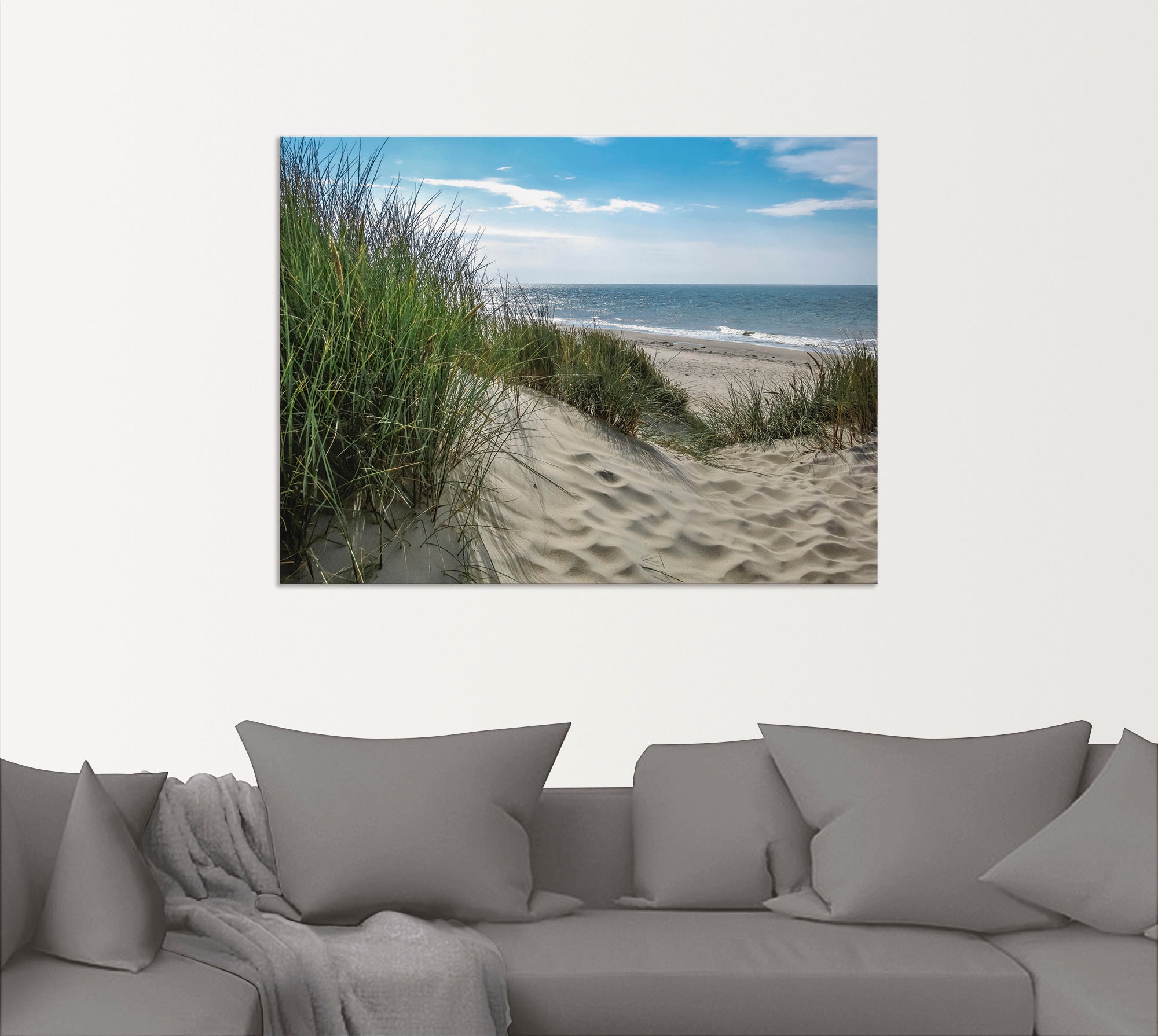 Artland Wandbild »Dünenlandschaft im Sommer an der Nordsee«, Strand, (1 St.), als Alubild, Outdoorbild, Leinwandbild, Poster, Wandaufkleber