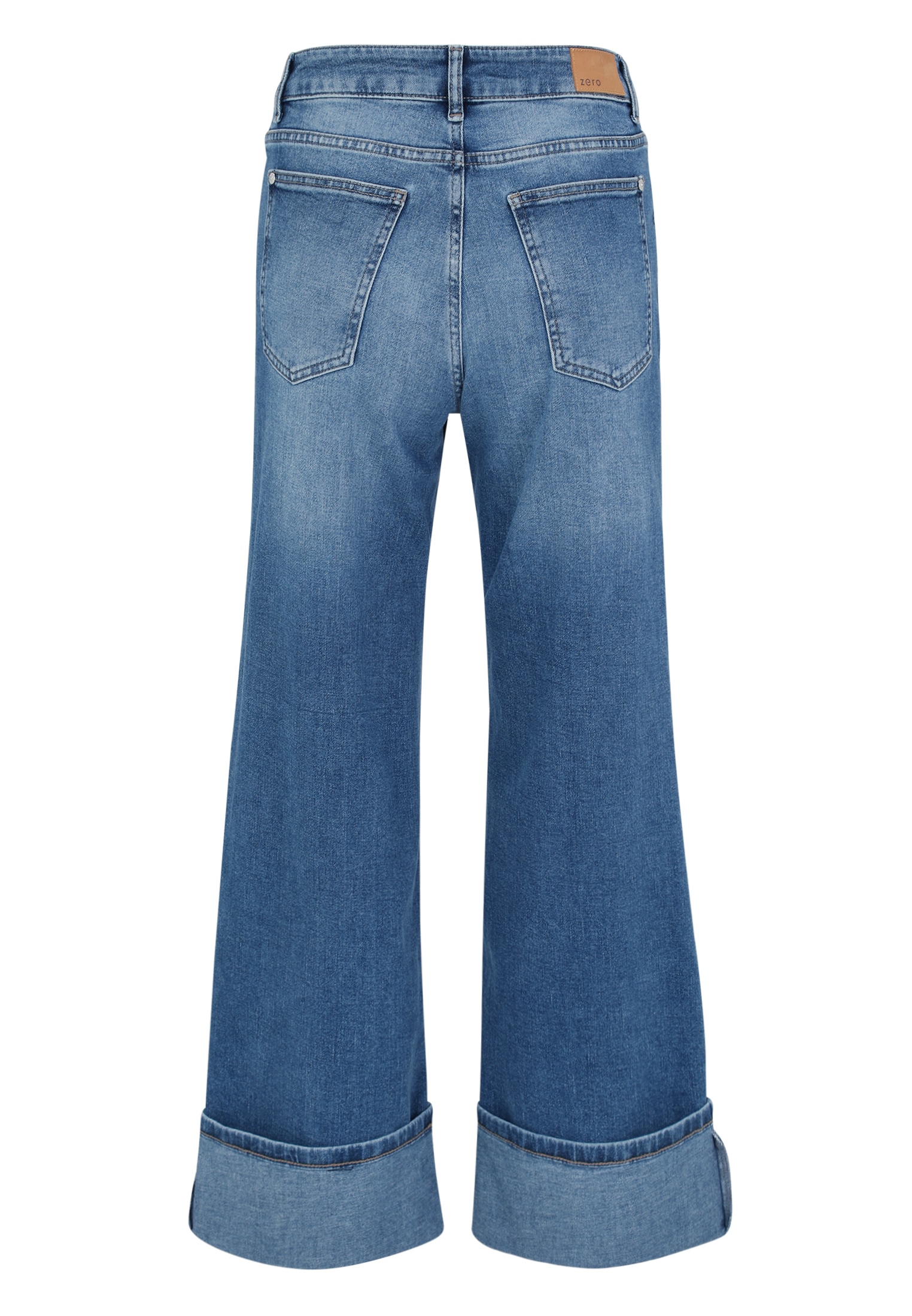 Zero Slim-fit-Jeans »zero Damen Jeans weites Bein mit Umschlag 28 Inch«