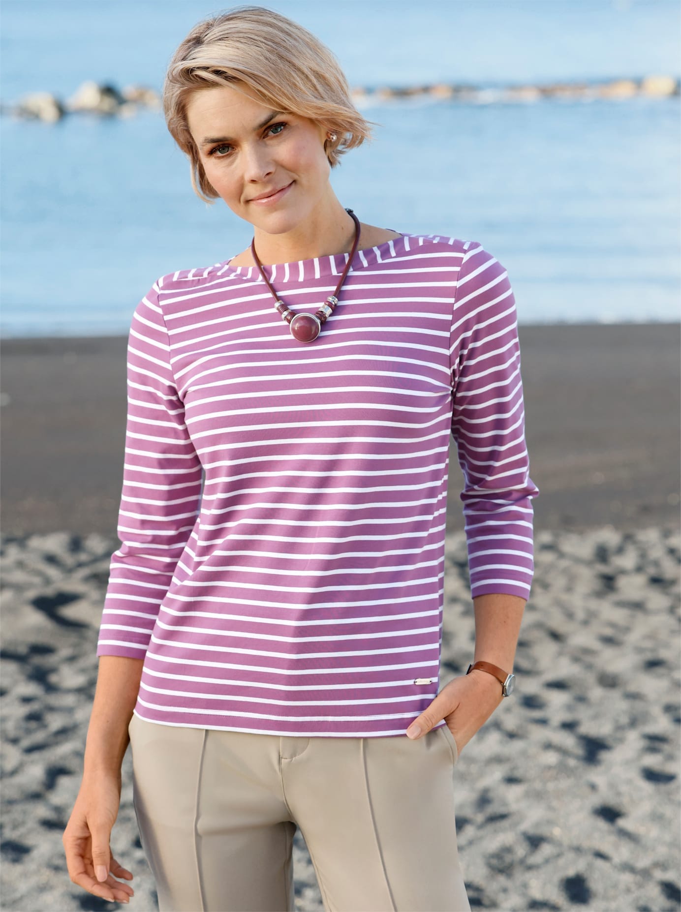 Casual Looks 3/4-Arm-Shirt "Ringelshirt", (1 tlg.) günstig online kaufen