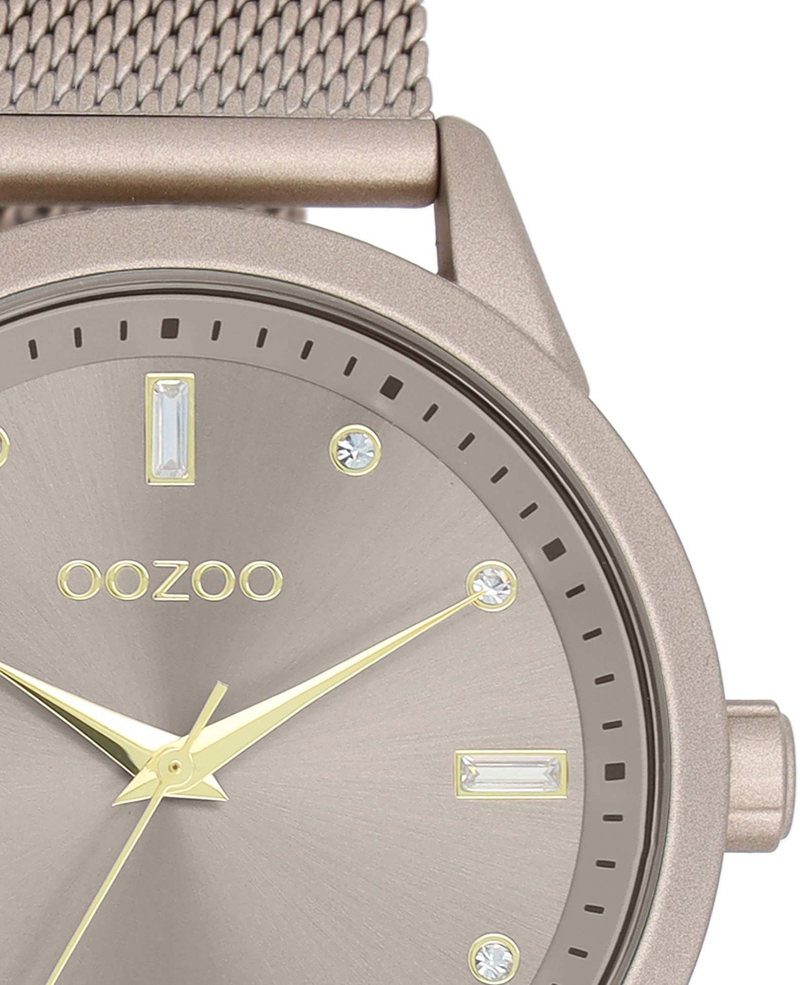 OOZOO Quarzuhr, Armbanduhr, Damenuhr, IP-Beschichtung, mit Zirkonia-Steinen (synth.)