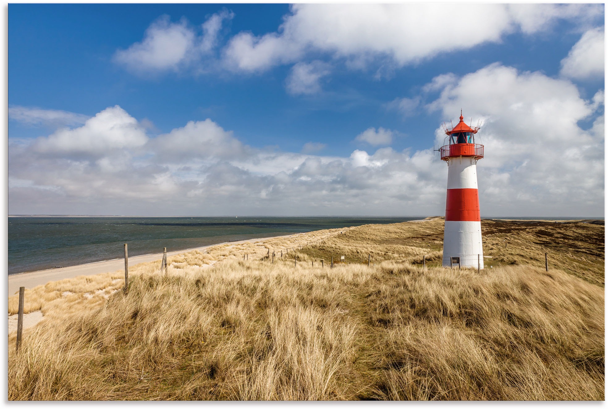 Artland Wandbild »Leuchtturm List-Ost auf Sylt Deutschland«, Gebäude, (1 St.), als Alubild, Leinwandbild, Wandaufkleber oder Poster in versch. Größen