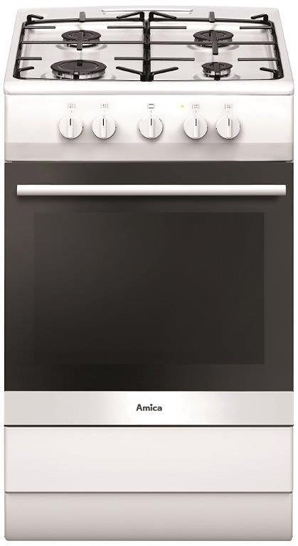 Amica Gas-Standherd »SHGG 11502 W«, Stabile Topfhalter aus Stahl, leicht abnehmbar, einfach zu reinigen.