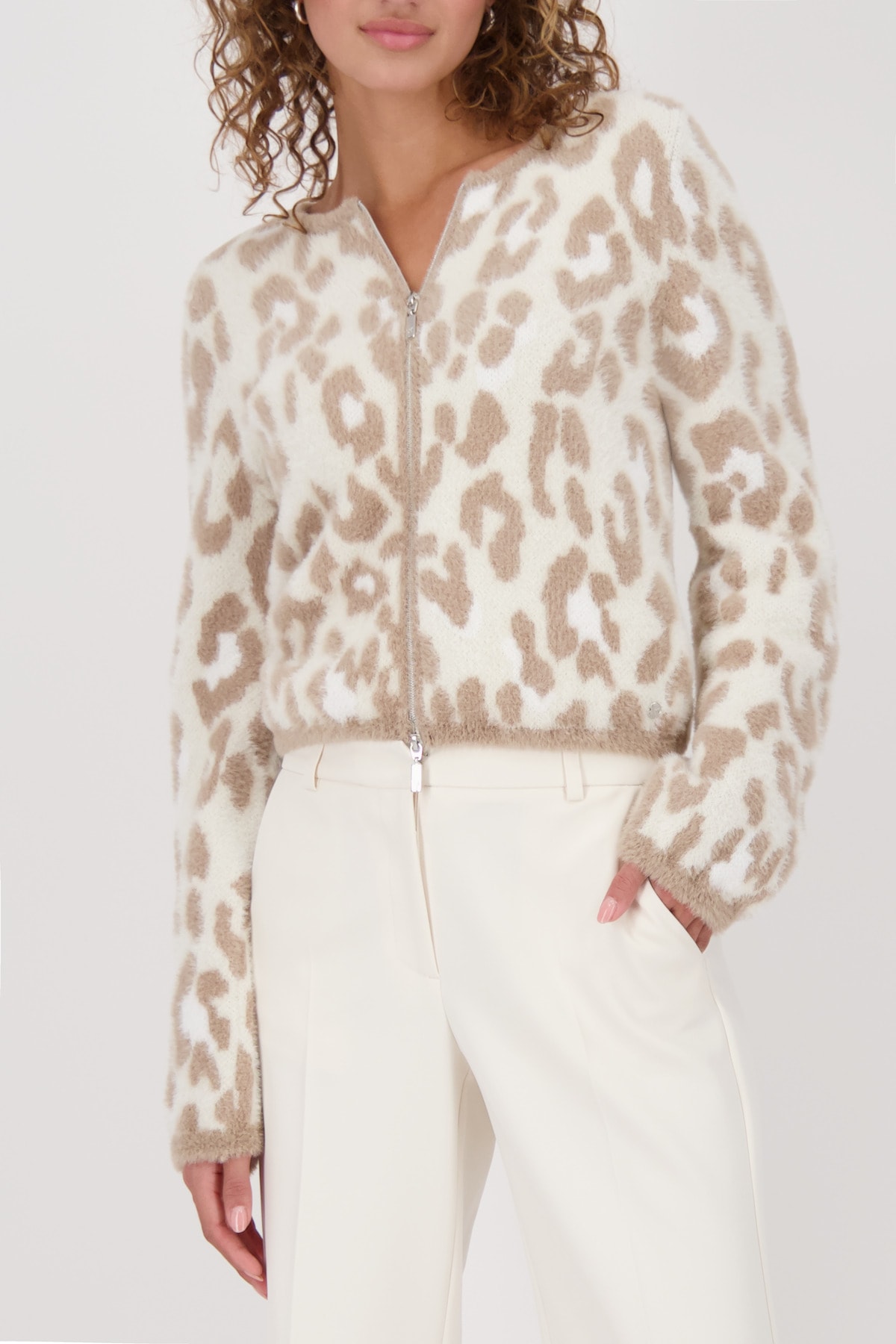 Monari Strickjacke "Jacke Strickjacke Leojacq.", Regular fit mit Leopardenm günstig online kaufen