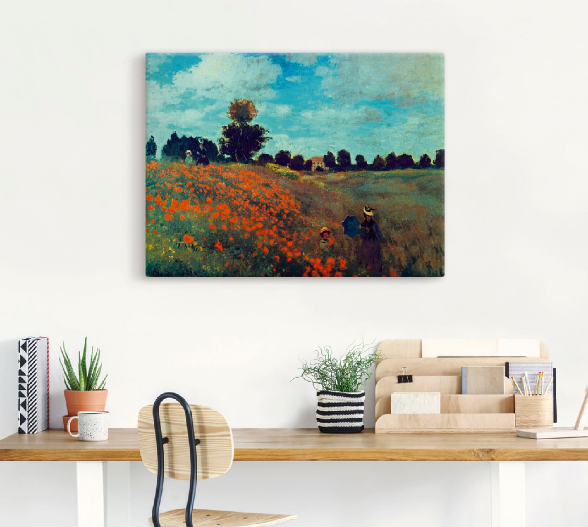 Artland Leinwandbild »Die Mohnblumen, 1873«, Blumenwiese, (1 St.), auf Keilrahmen gespannt