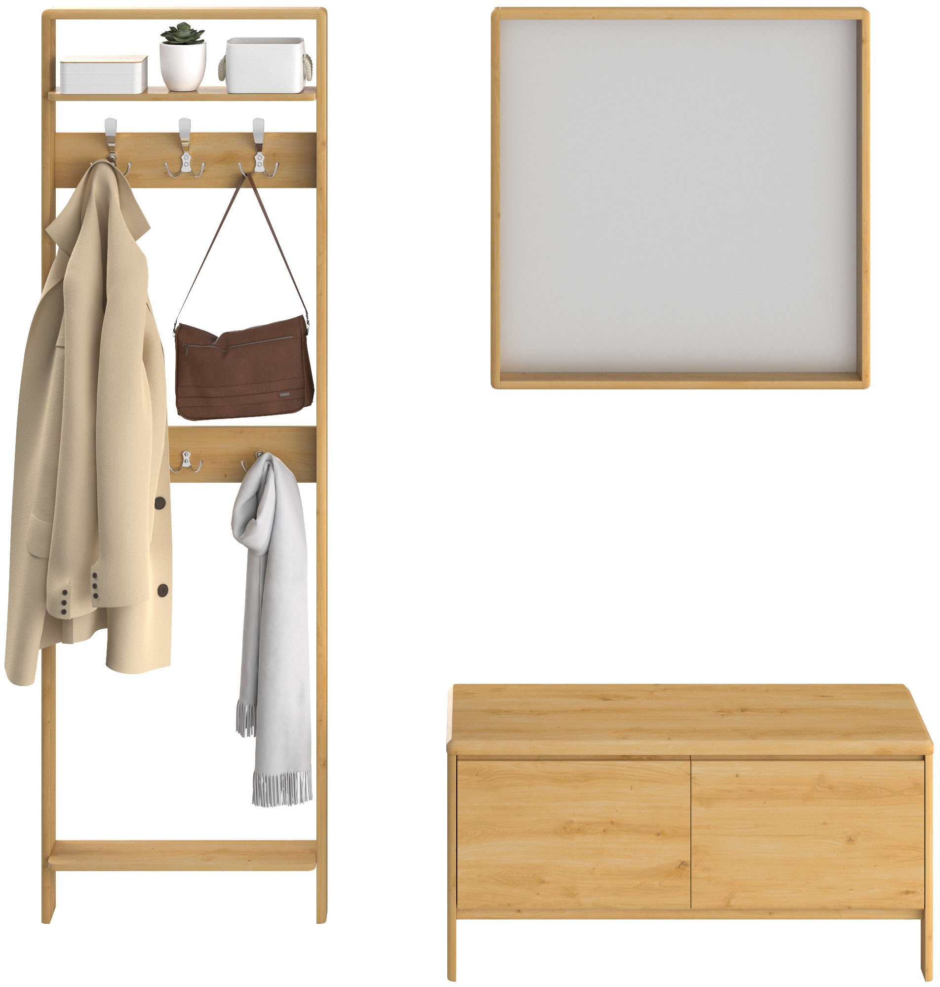 Home affaire Garderoben-Set "Luven", (Set, 3 St.), aus Massivholz, FSC, bes günstig online kaufen