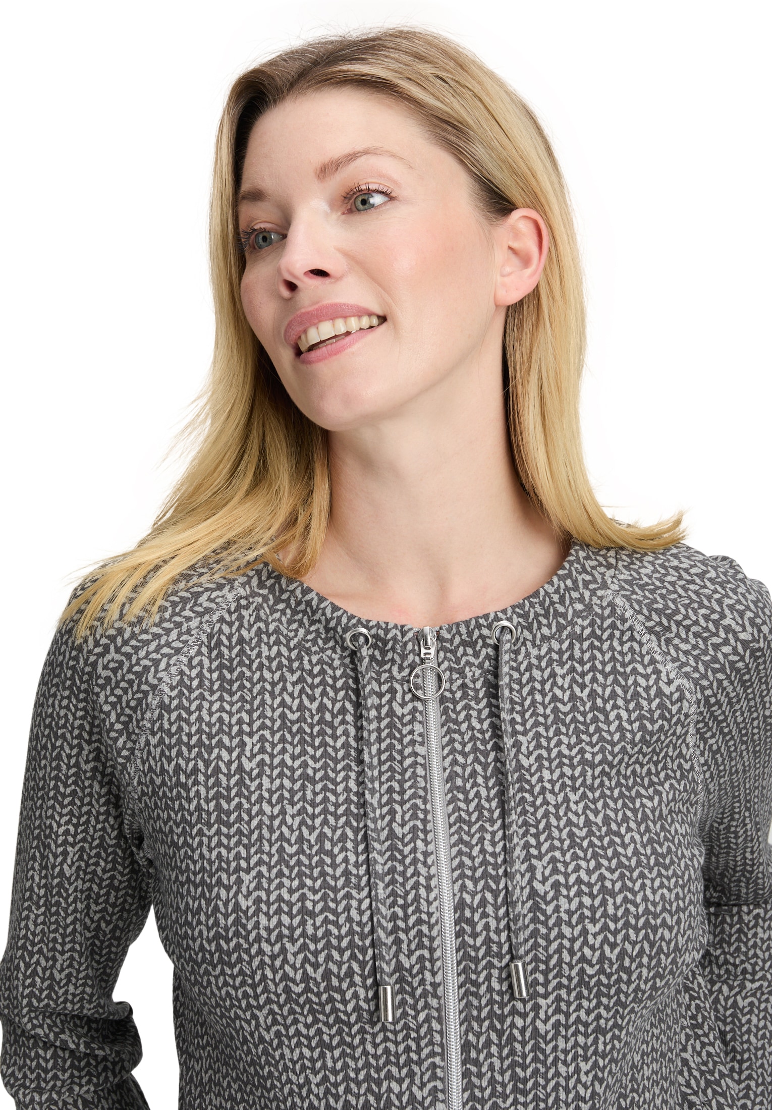 Betty Barclay Sweatjacke »Damen Shirtjacke mit Rippenstruktur«