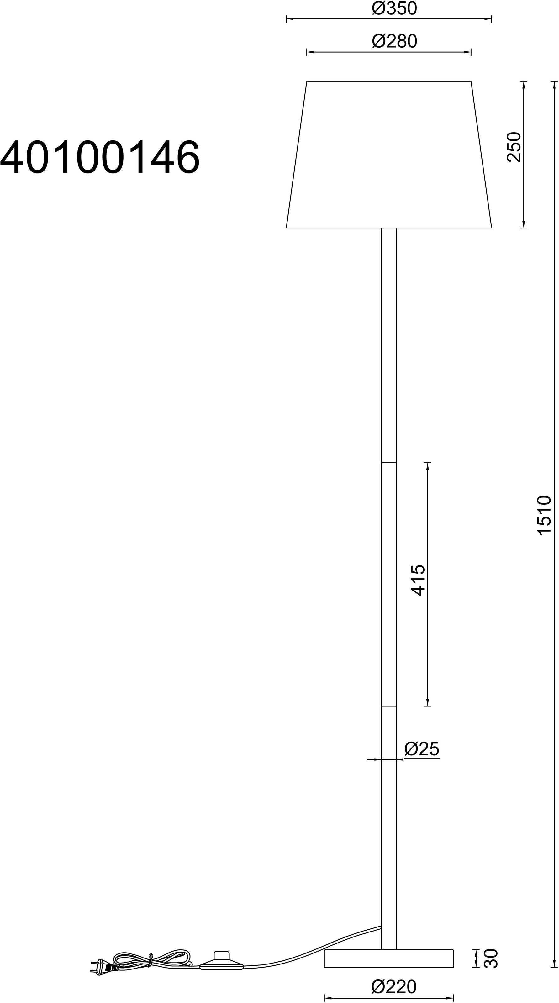 NOWA LED Stehlampe »JORIS«, 1 flammig, Leuchtmittel E27 | ohne Leuchtmittel