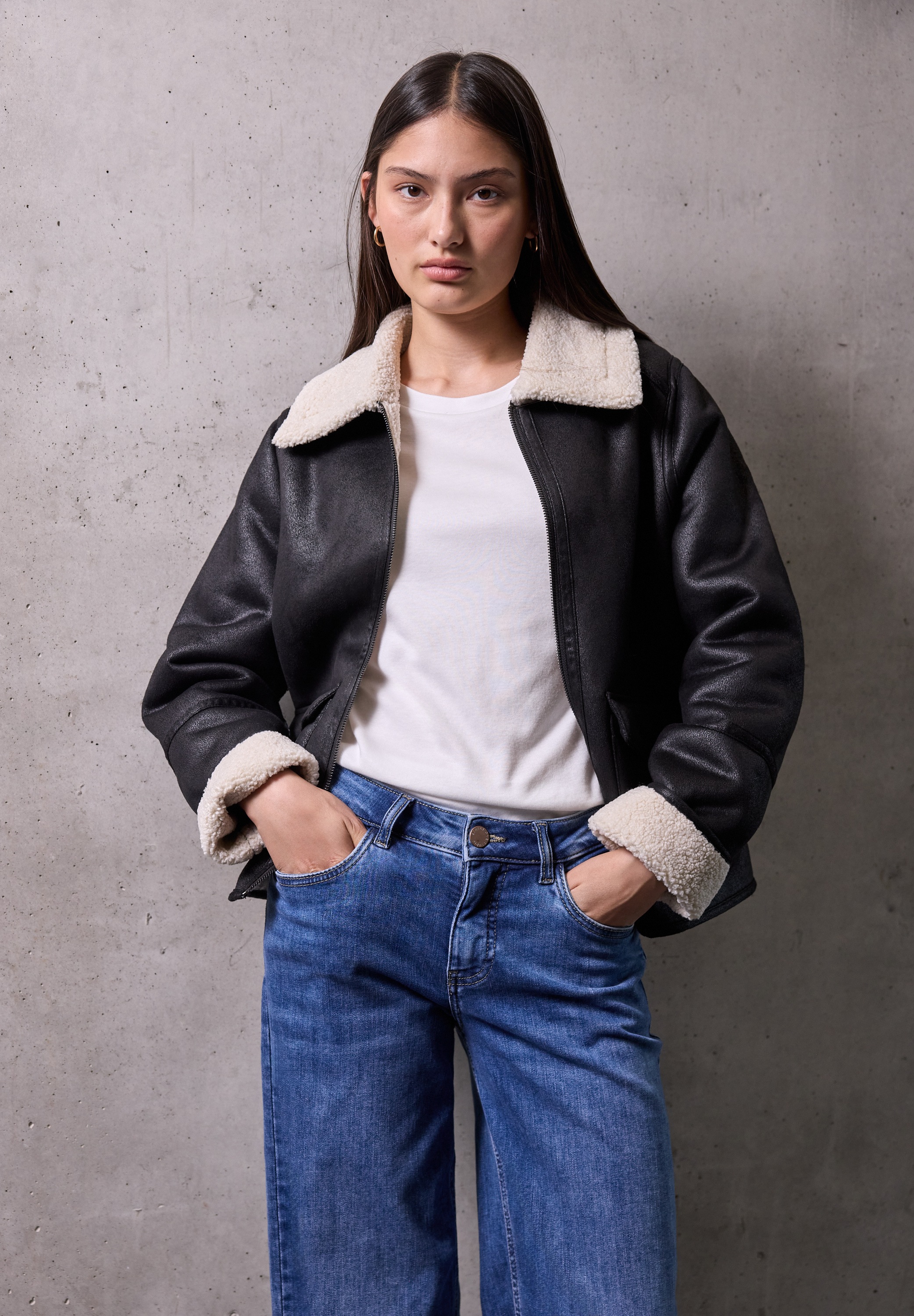 STREET ONE STUDIO Lederimitatjacke ohne Kapuze aus Lederimitat günstig online kaufen