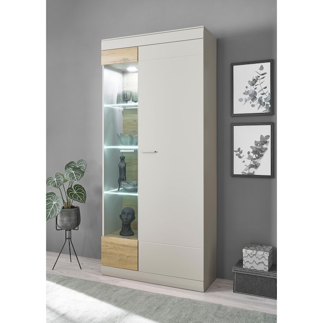 INOSIGN Vitrine »SCARA«, mit Applikation Zinneiche Dekor, Breite 90 cm, mit  Softclose-Funktion kaufen | BAUR