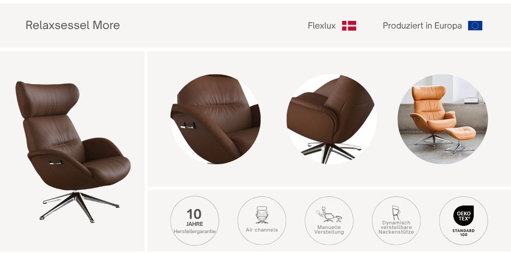 FLEXLUX Relaxsessel "Relaxchairs More", Premium Komfort, Rücken- & Kopfteil günstig online kaufen