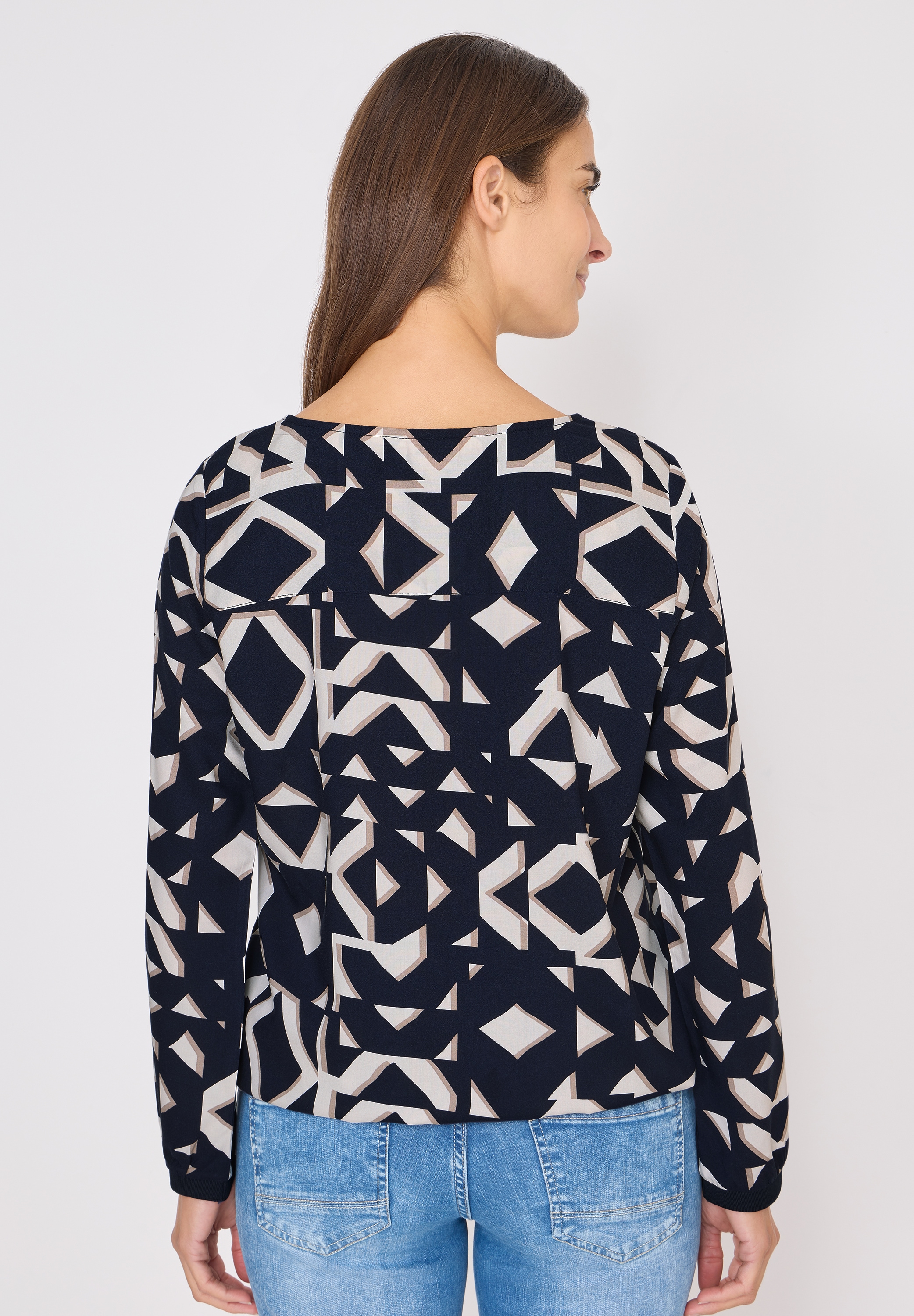 Cecil Langarmbluse mit Elastiksaum