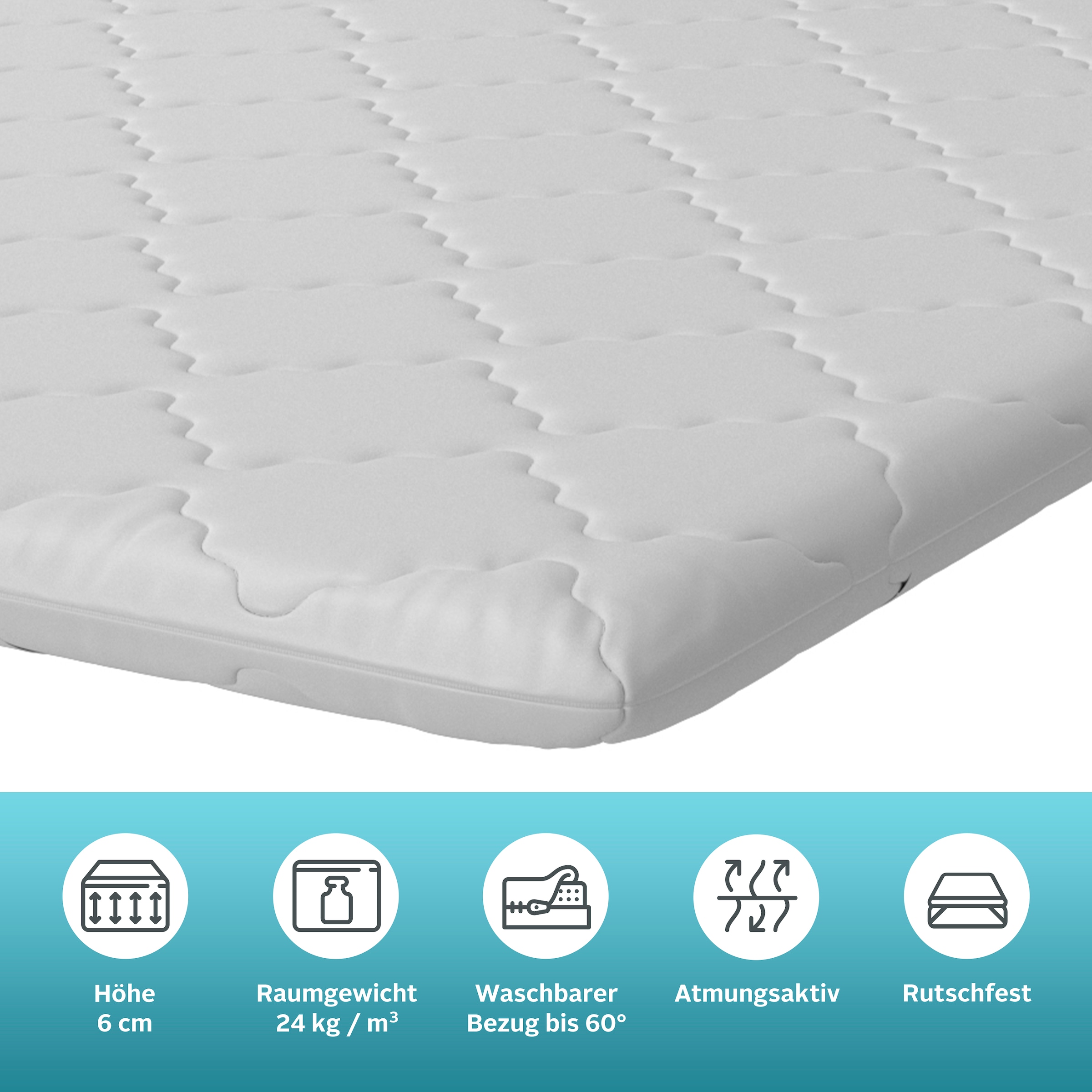 my home Topper »Isay, Topper 90x200, 140x200, 180x200 cm« Matratze, Boxspringbett, Allergiker geeignet (Hausstauballergiker)