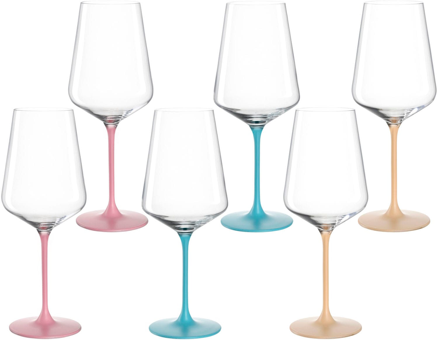 LEONARDO Weinglas "Kelchglas BRERA, 560 ml, farbig sortiert, 6er-Set" spülmaschinengeeignet