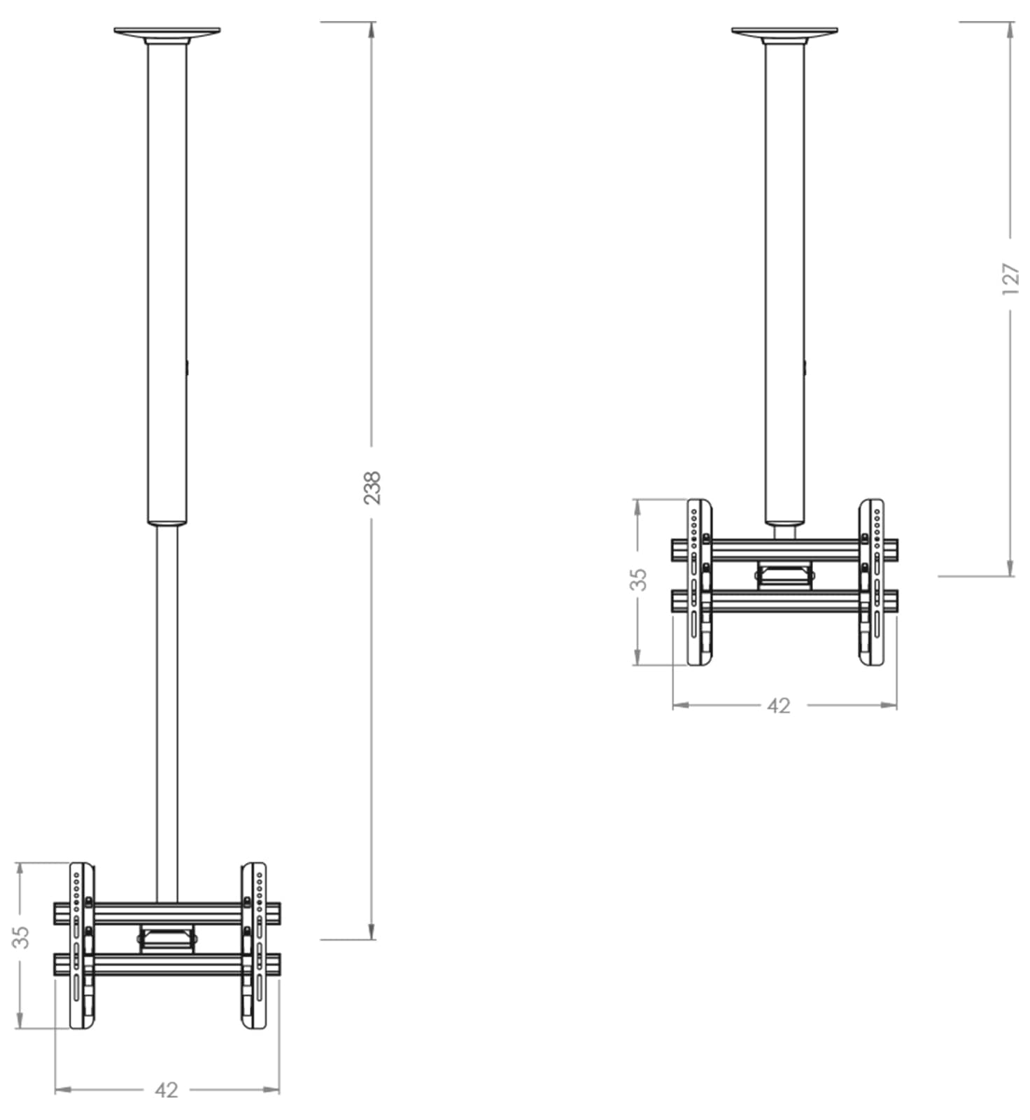 VCM TV-Deckenhalterung »Universal VESA TV Deckenhalterung CM3 Maxi Double«