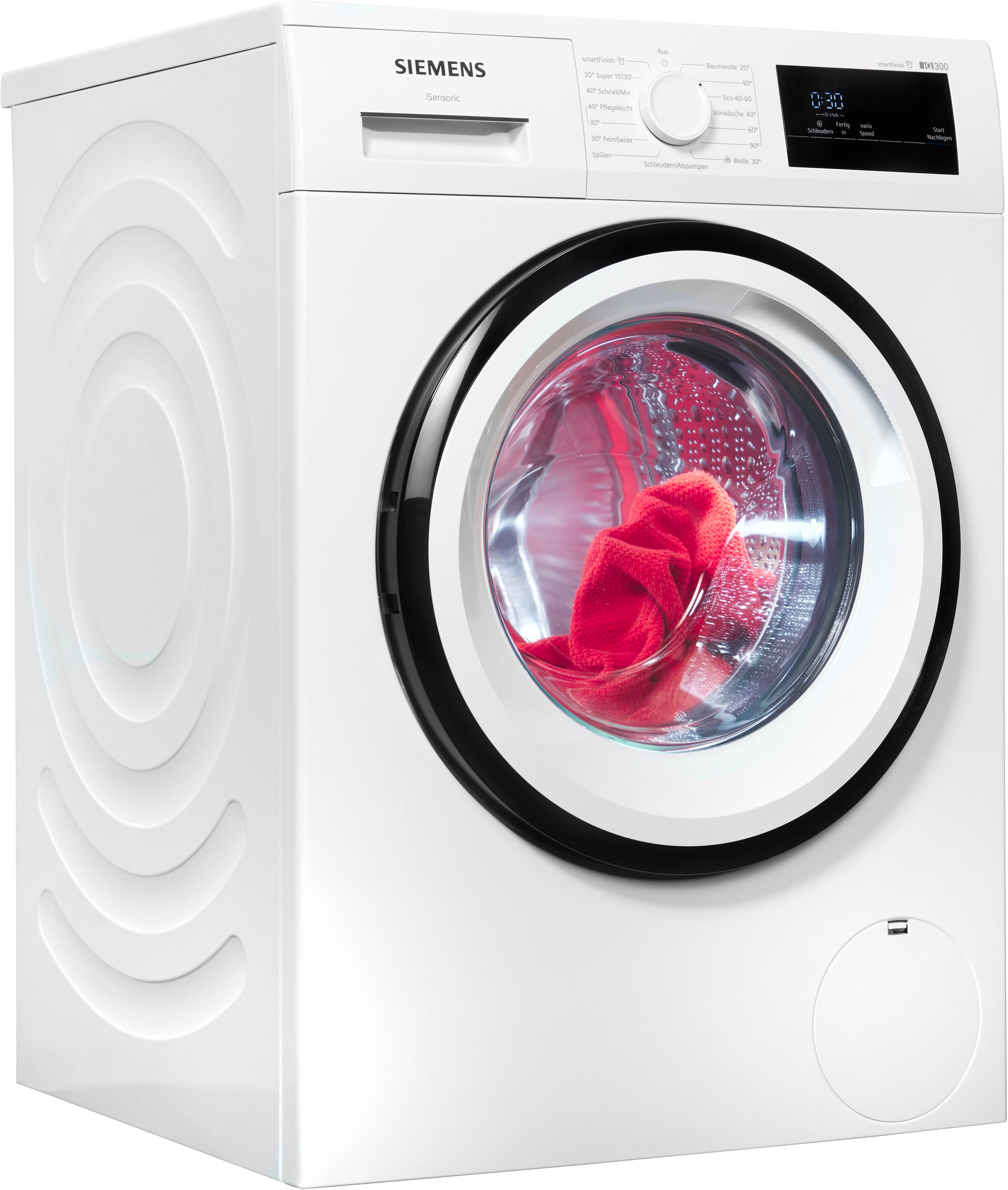 SIEMENS Waschmaschine »WM14N0A4«, iQ300, WM14N0A4, 8 kg, 1400 U/min, smartFinish – Bügelhilfe