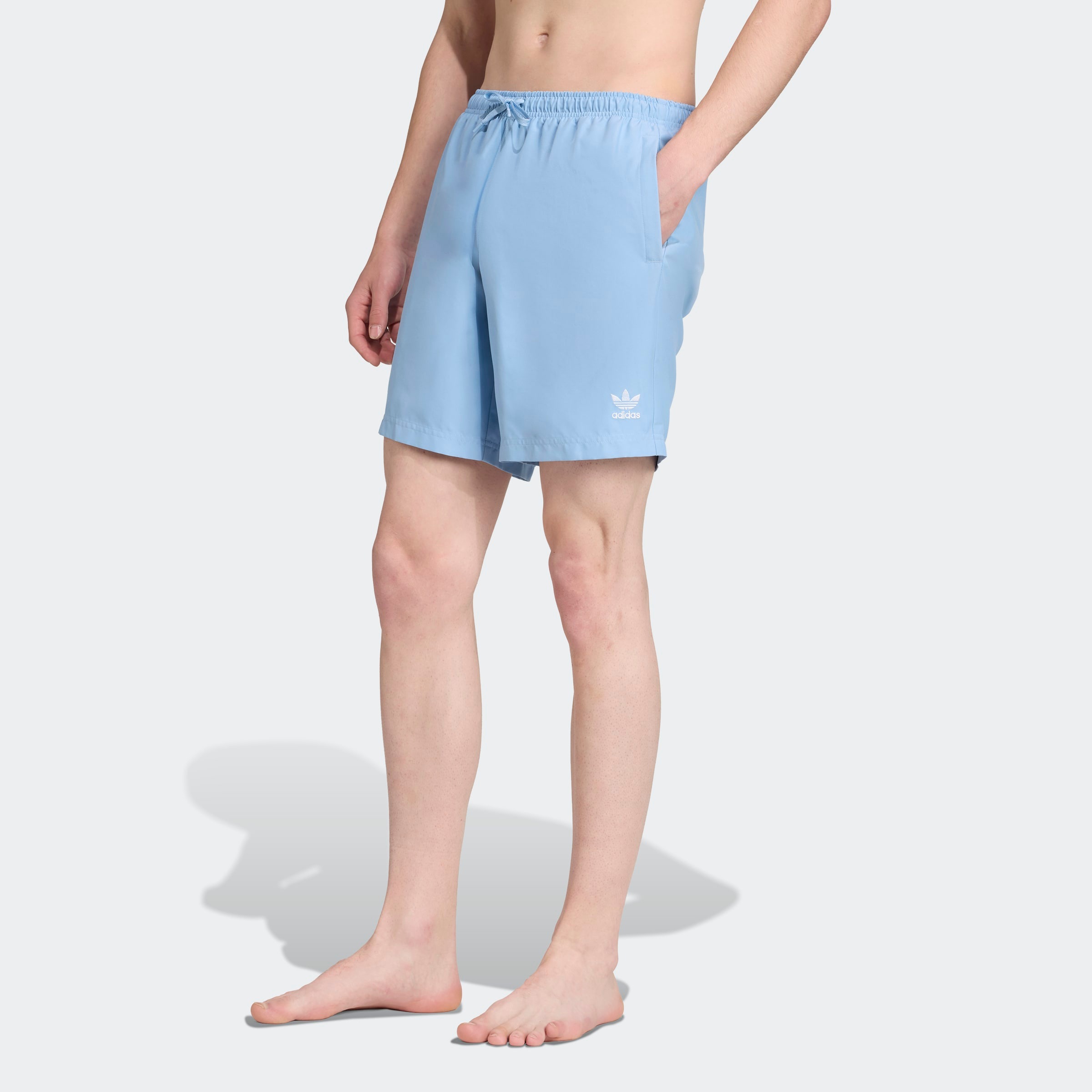 Herren Badeshorts "ADIC SOLID 8INC"ash blau, Gr. L, ADIDAS PERFORMANCE, Obermaterial: 100% Polyester, Badehosen
