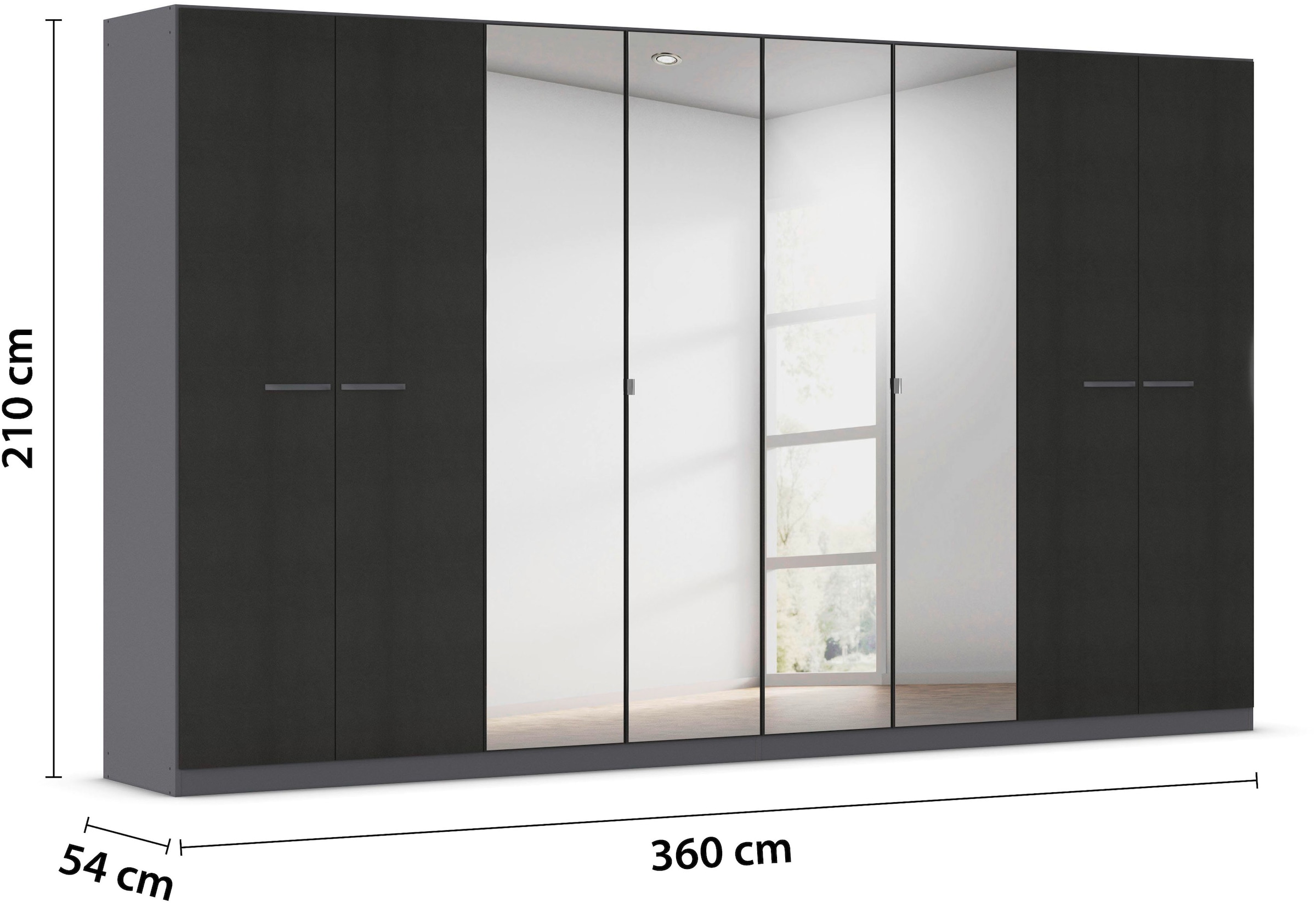rauch Drehtürenschrank »Kleiderschrank Schrank Garderobe TOPSELLER OTELI inkl. Inneneinteilung«, (erhältlich in Breiten 91-360 cm, ab Breite 136cm inkl. Innenschubladen), mit zusätzlichen Einlegeböden, optional mit Spiegel MADE IN GERMANY