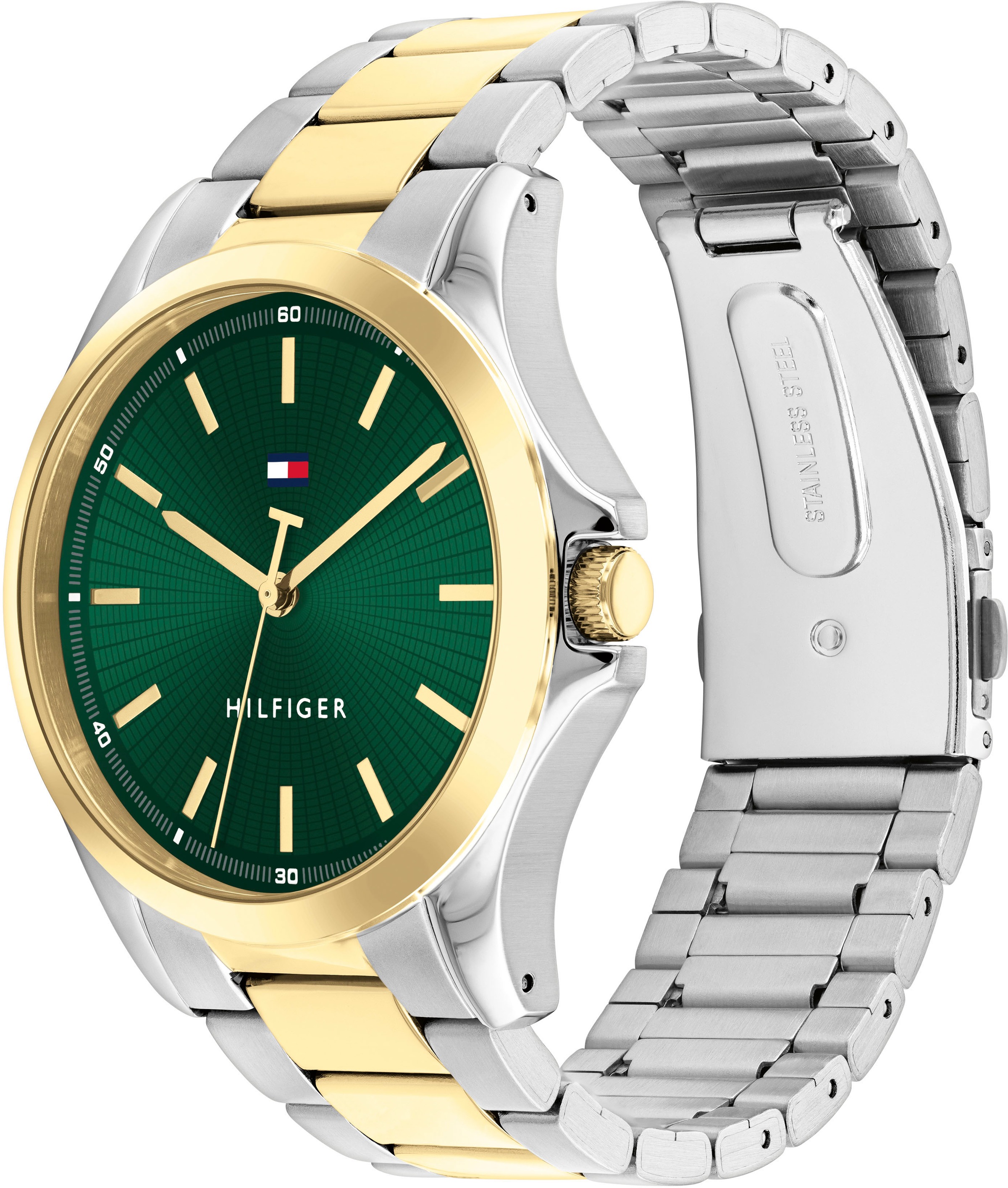 Tommy Hilfiger Quarzuhr »BRUCE«, Armbanduhr, Herrenuhr, Edelstahlarmband, analog