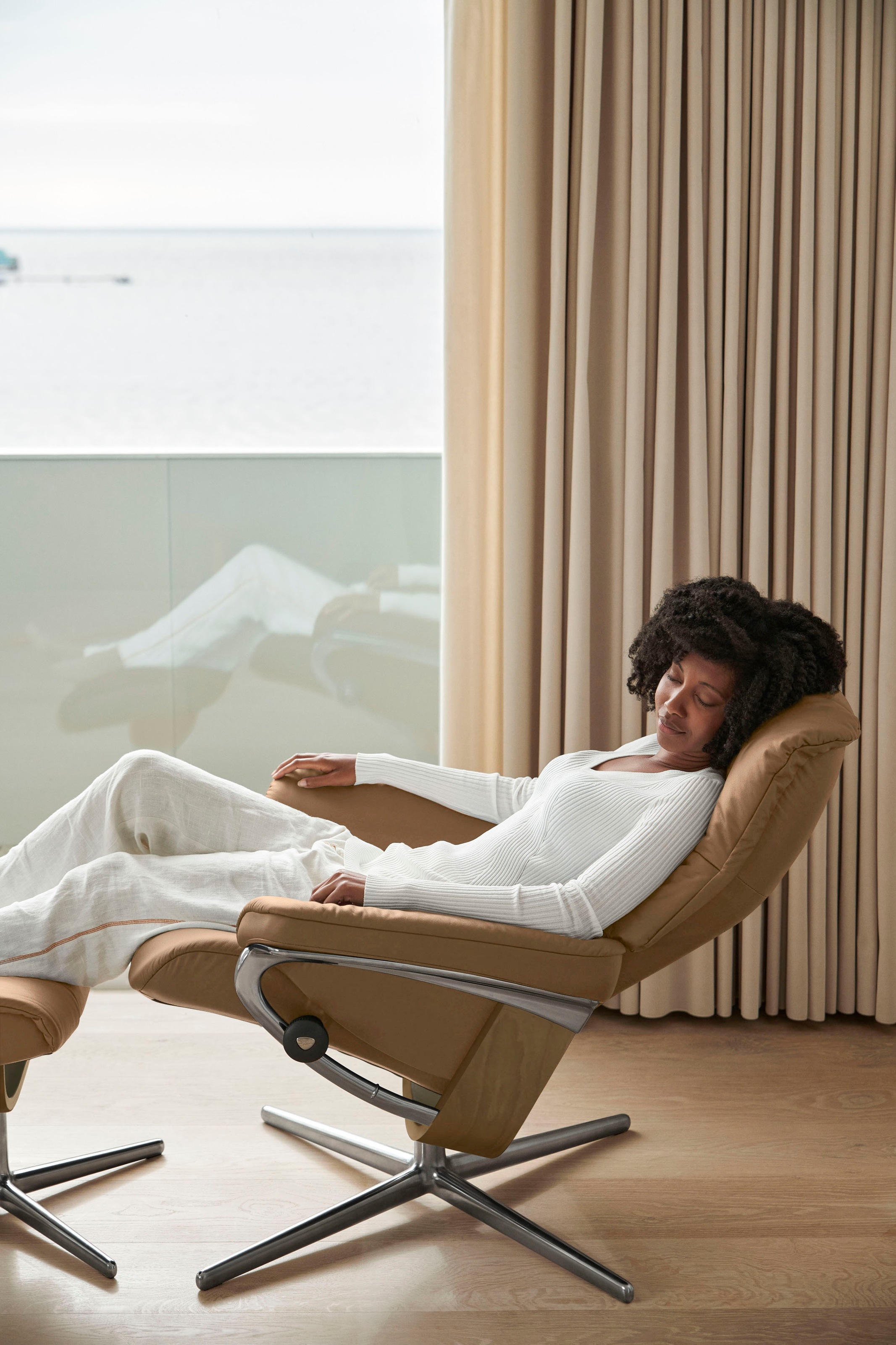 Stressless® Fußhocker »Mayfair«, mit Cross Base, Größe S, M & L, Holzakzent Eiche