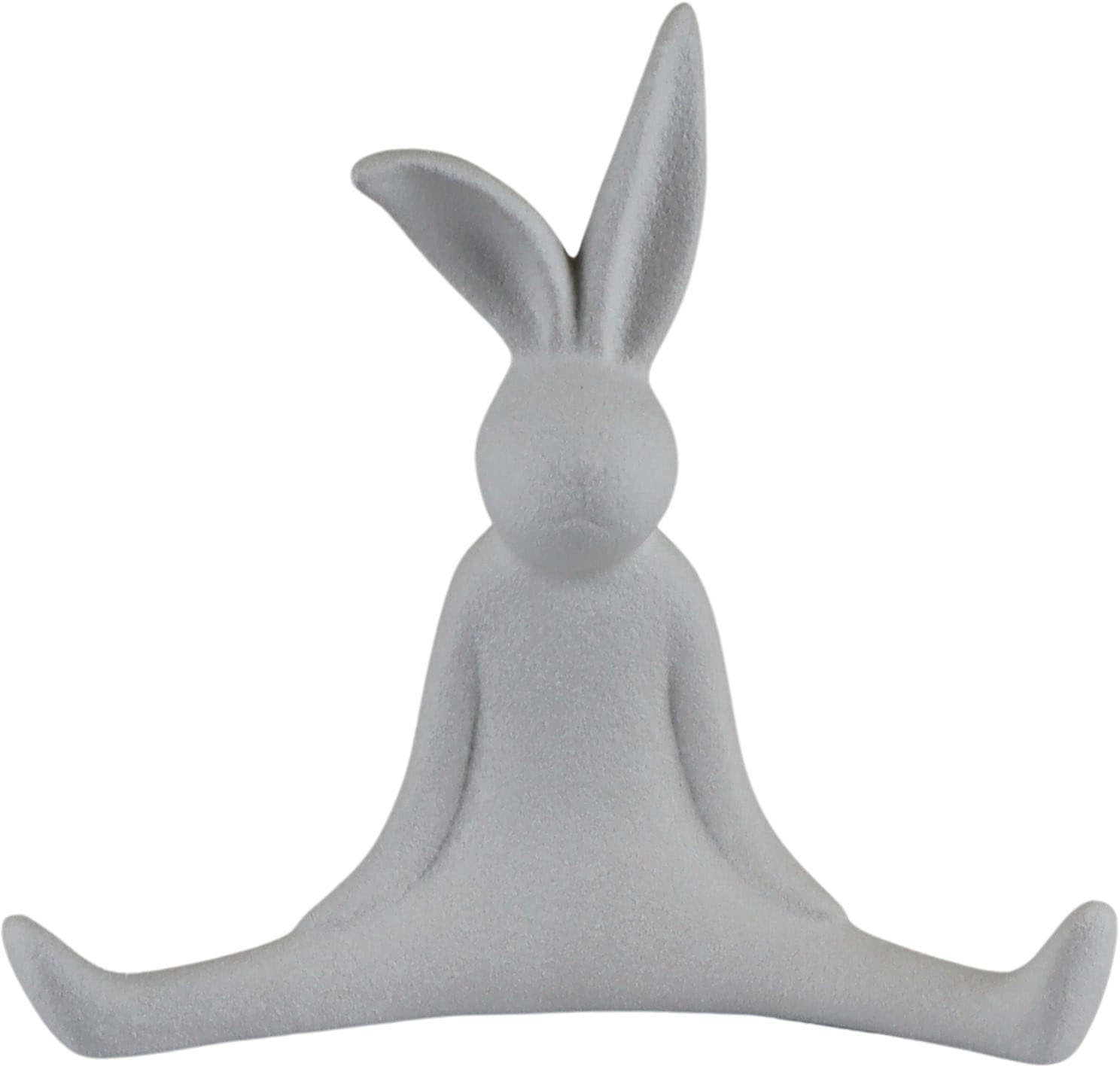 AM Design Osterhase "Osterfigur, Yoga-Hase, Höhe ca. 14,5 cm, Frühjahrsdeko", Dekofigur aus Porzellan, Ostern, Osterdeko