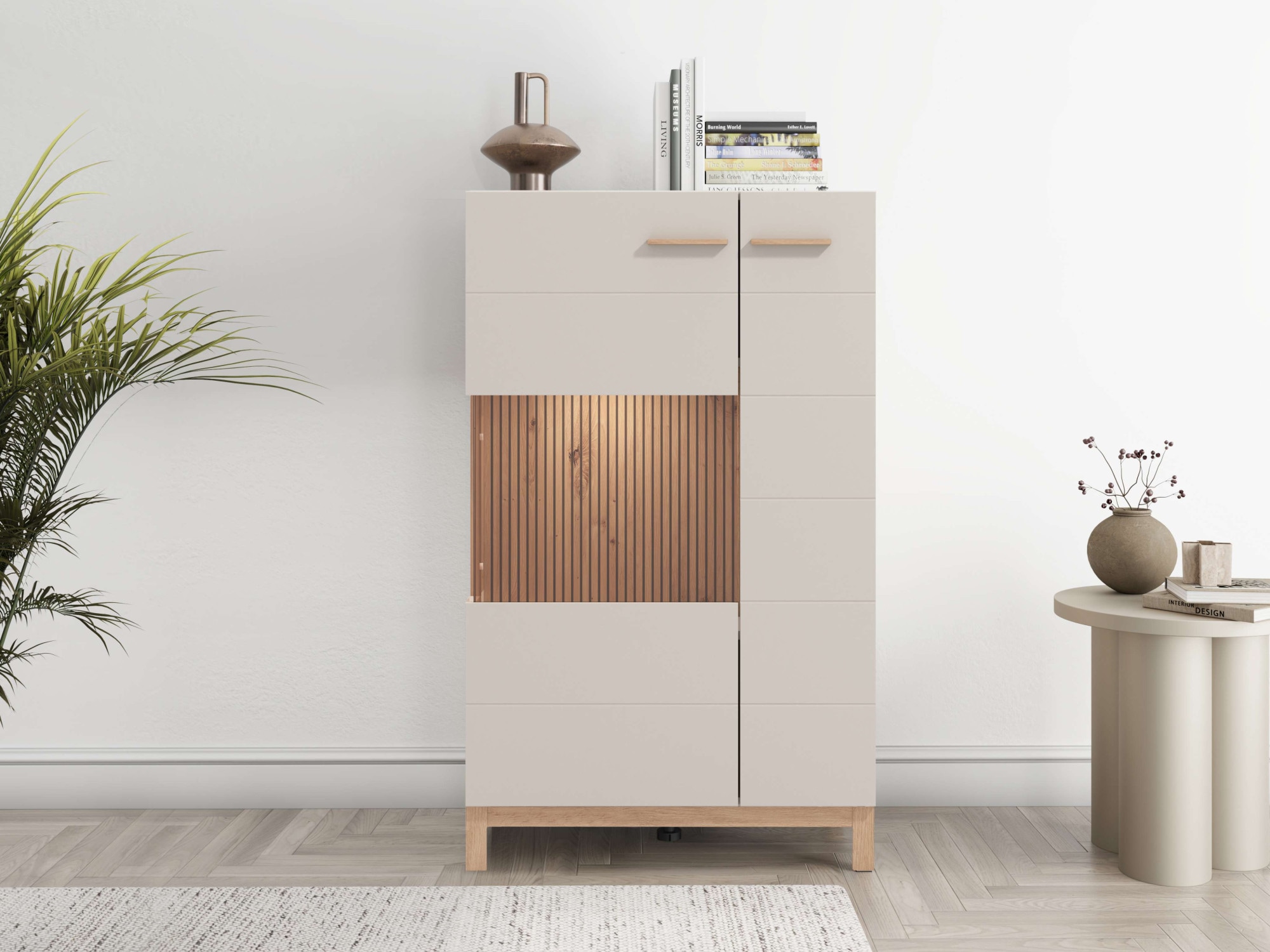 Home affaire Highboard "Essex, Hochkommode, Vitrine, Glasvitrine, Kombi-Hig günstig online kaufen