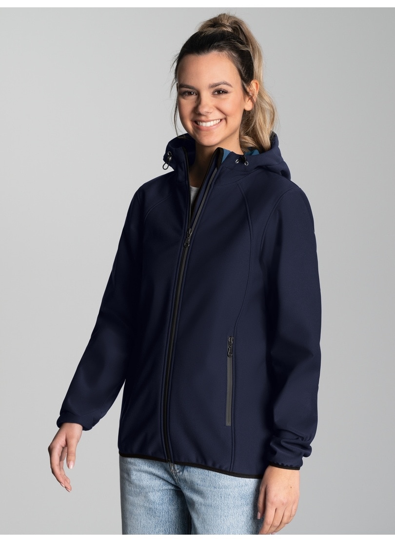 Trigema Softshelljacke "TRIGEMA Taillierte Softshell–Kapuzenjacke" 1 Stk. t günstig online kaufen
