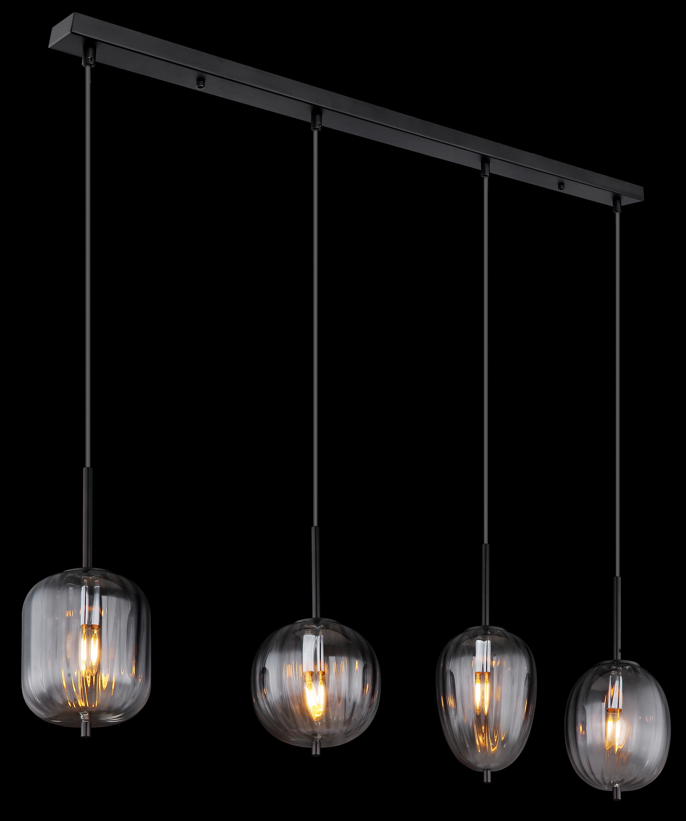 GLOBO LIGHTING Hängeleuchte »ATTILA«, Leuchtmittel E14 | ohne Leuchtmittel, Hängelampe/Pendelleuchte/verschiedene Gläser/Glas rauchfarben