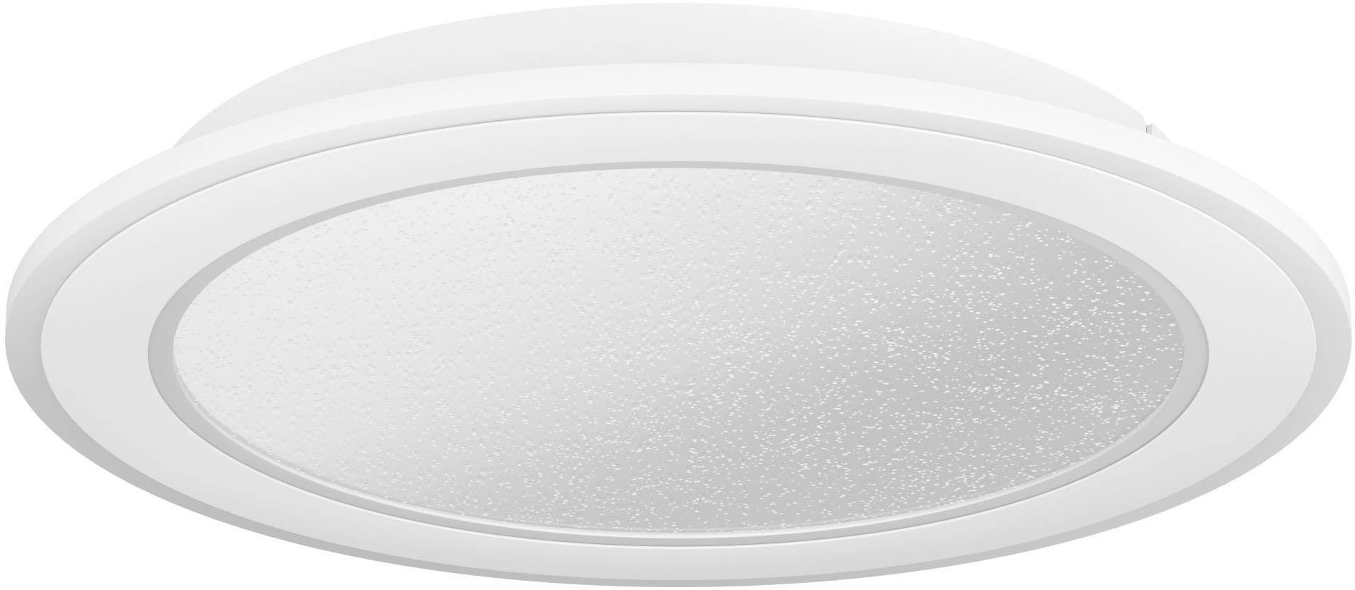 EGLO Deckenleuchte "Macchoni Deckenlampe, Kristall Deckenleuchte mit Fernbedienung, Lampe", 1, Ø 38cm H: 5cm, 1 Stk.weiß, Wohnzimmer, Leuchten,