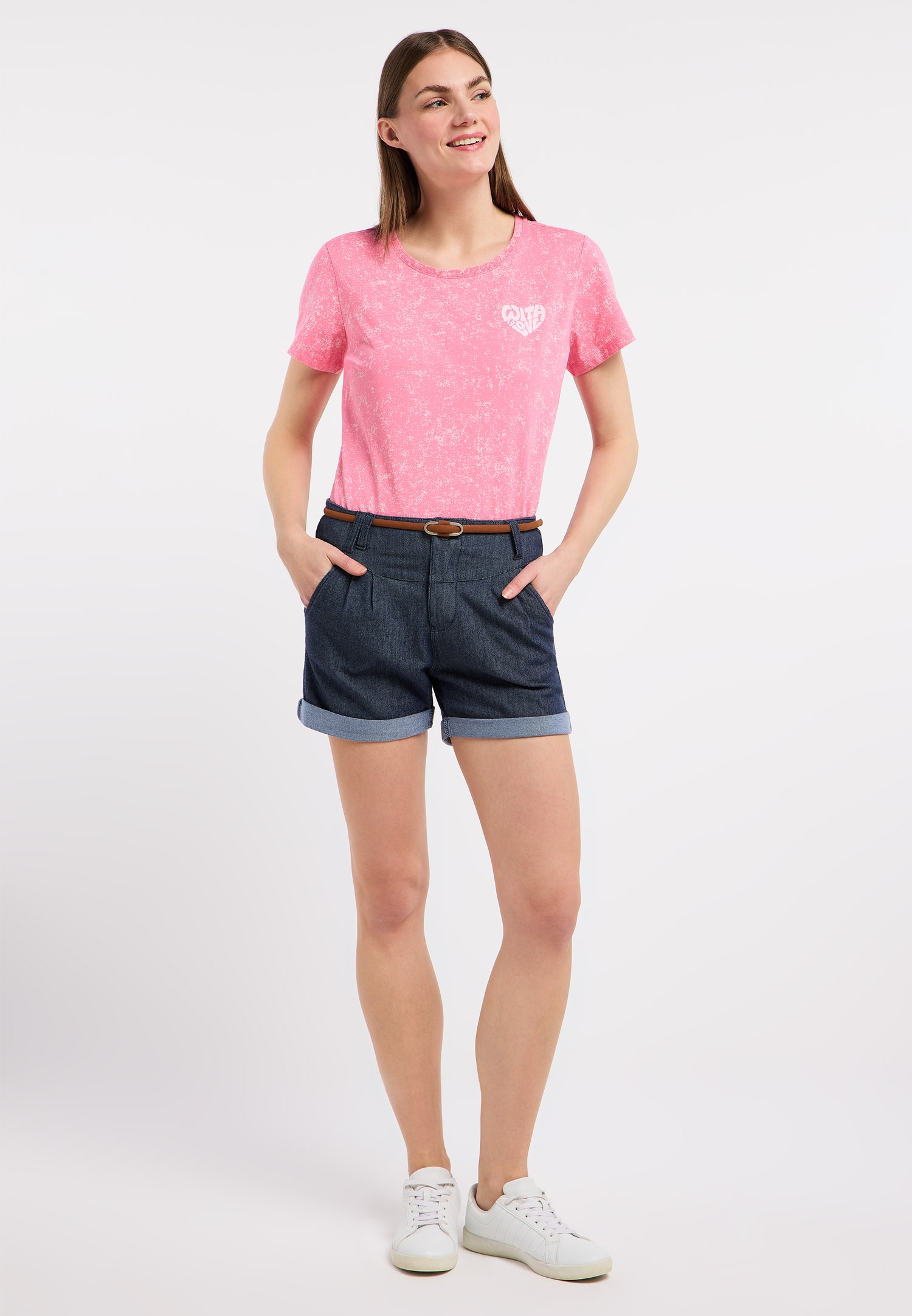 Ragwear Shorts »HEEVEN«  leicht verwaschener Twill zum Umschlagen mit Gürtel