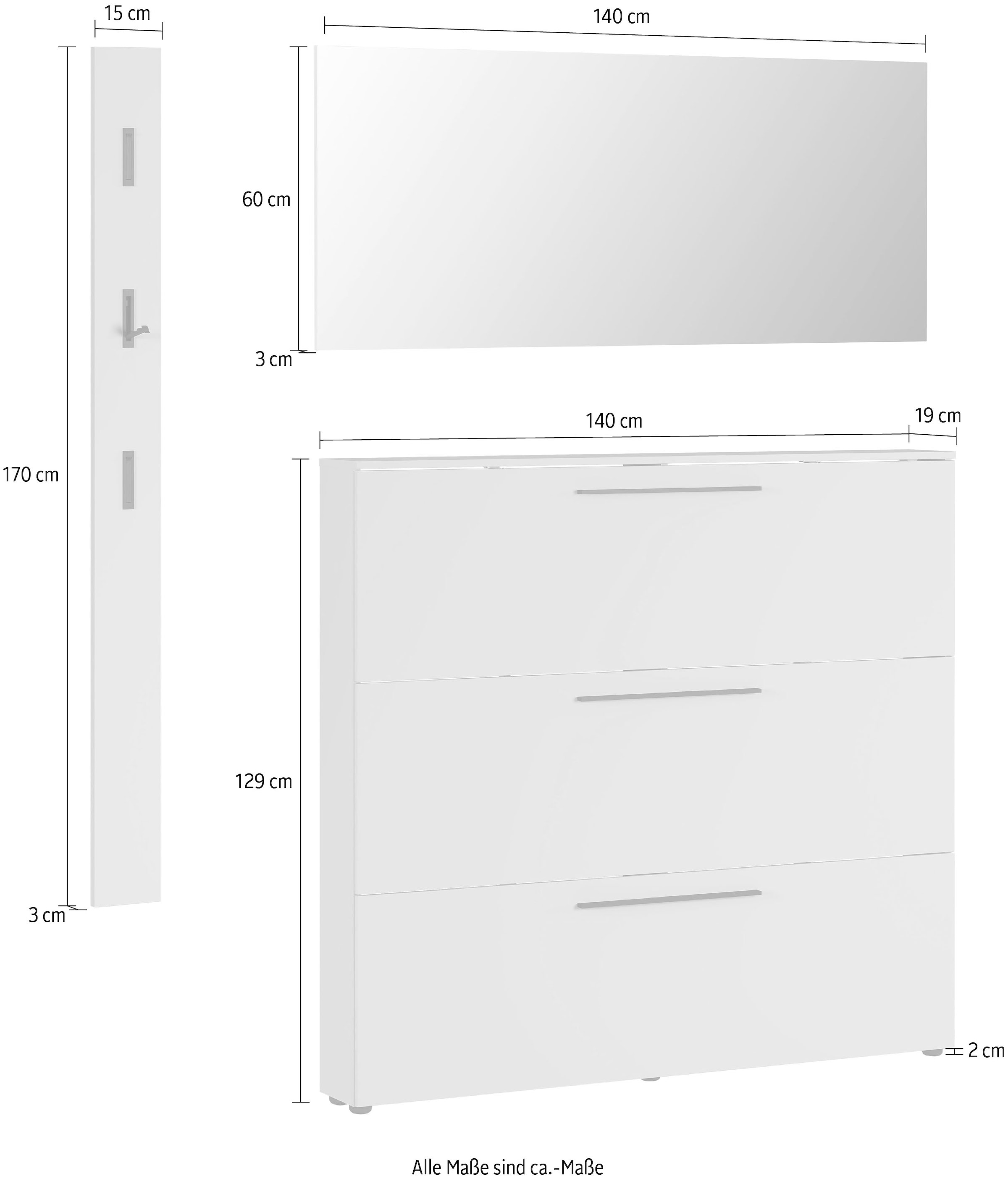 GERMANIA Garderoben-Set »GW-Utah«, (Set, 4 St.)