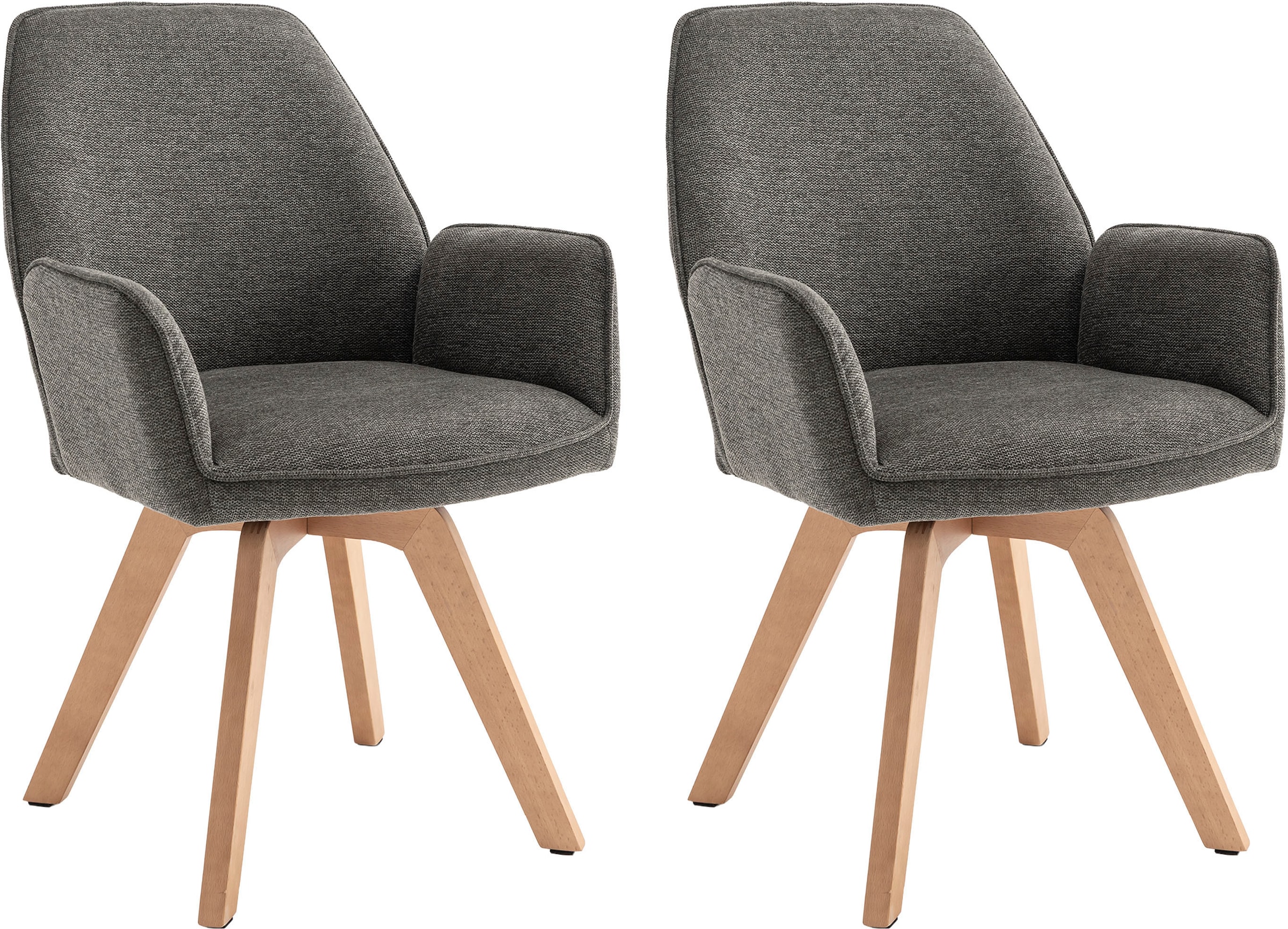 byLIVING Esszimmerstuhl "Tony" (Set) 2 Stk. Webstoff mit Massivholzgestell günstig online kaufen