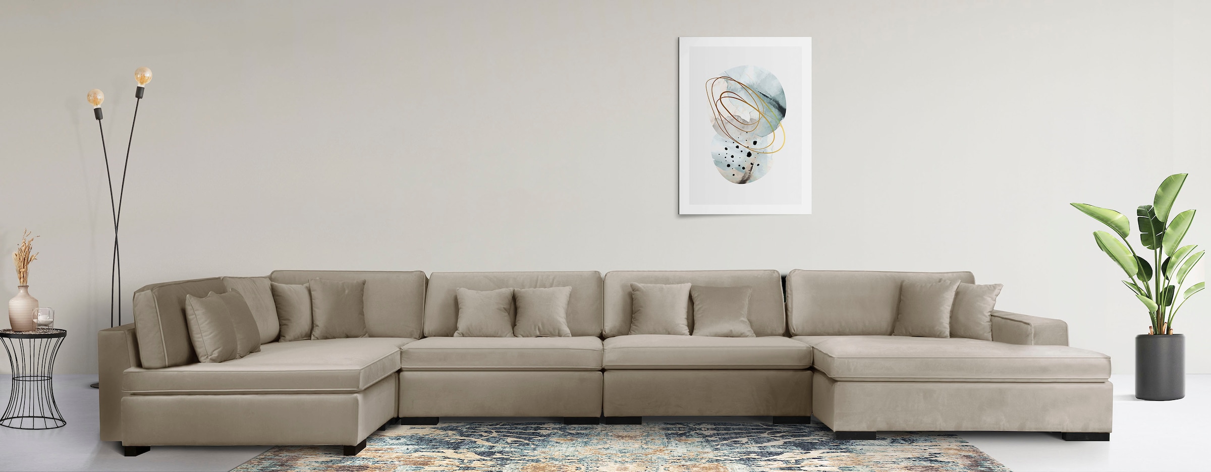 Home affaire Wohnlandschaft "Skara U-Form", Lounge-Sofa mit Federkernpolste günstig online kaufen